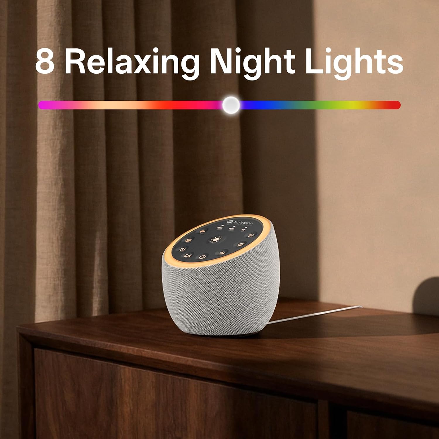 Hotmoon Sound Machine for Sleep, Cocoon 2 White Noise Sound Machine with 40 Relaxing Sounds, Dual-Speaker & Timer, 8 Night Light, Pink Brown Green Noise for Sleeping Adults, Office Privacy, Plug-in - Image 8