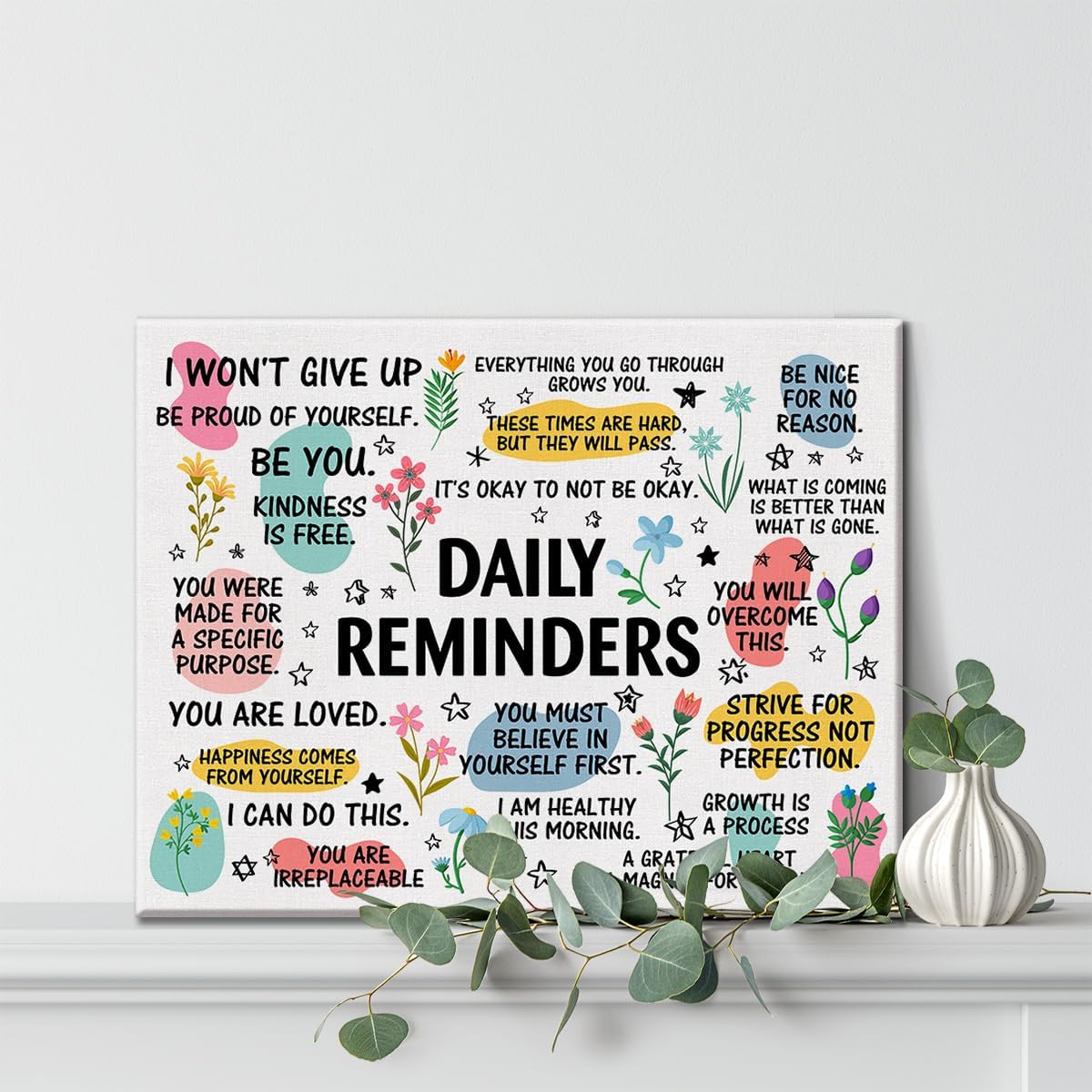 Hijie Inspirational Wall Art Decor Motivational Framed Poster 11.5x15 Inch | Positive Affirmation Wall Decor, Daily Reminders, Encouragement Office Home Print Painting, Easel and Hanging Hook, Canvas - Image 4