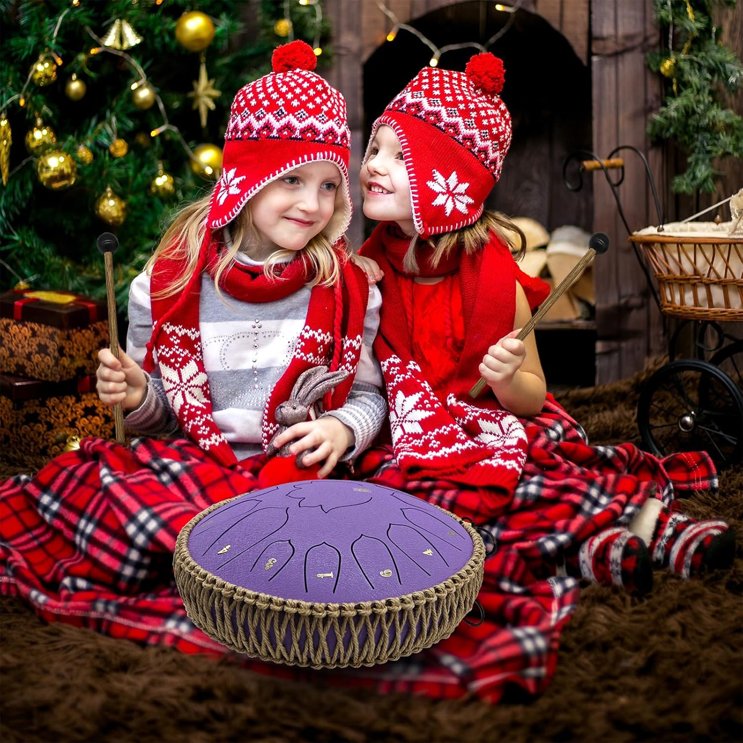 BETESINE 13-Inch 15-Note Steel Tongue Drum, C Major, Violet | Beginner set with mallets, music book, note labels and carrying bag for practice, meditation, yoga and gifting - Image 7