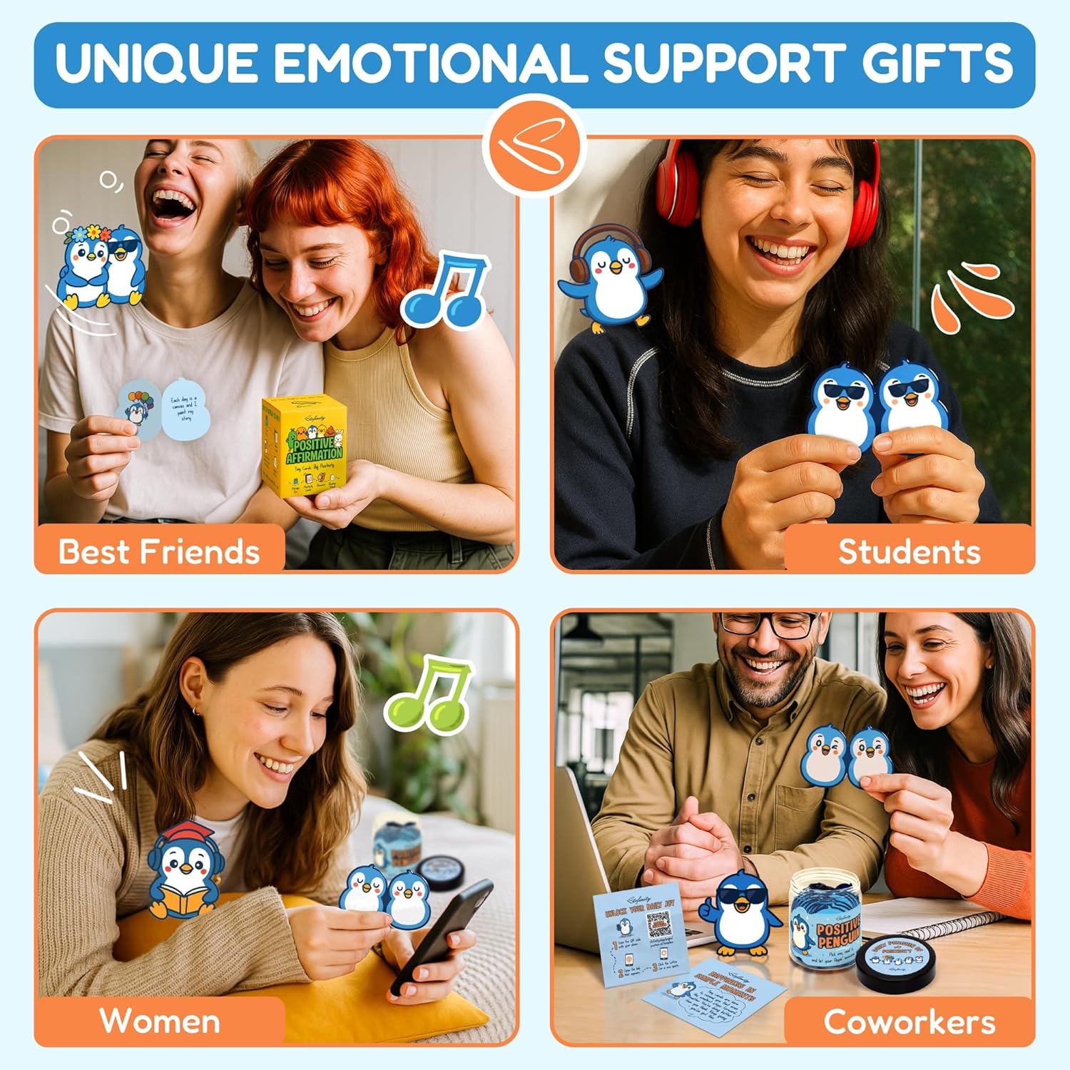 Stofinity Positive Penguin Gifts For Women - Daily Affirmation Cards For Teens, Emotional Support Inspirational Gift For Women Coworkers, Unique Teen Girl Gifts Trendy Stuff For Birthday, Christmas - Image 6