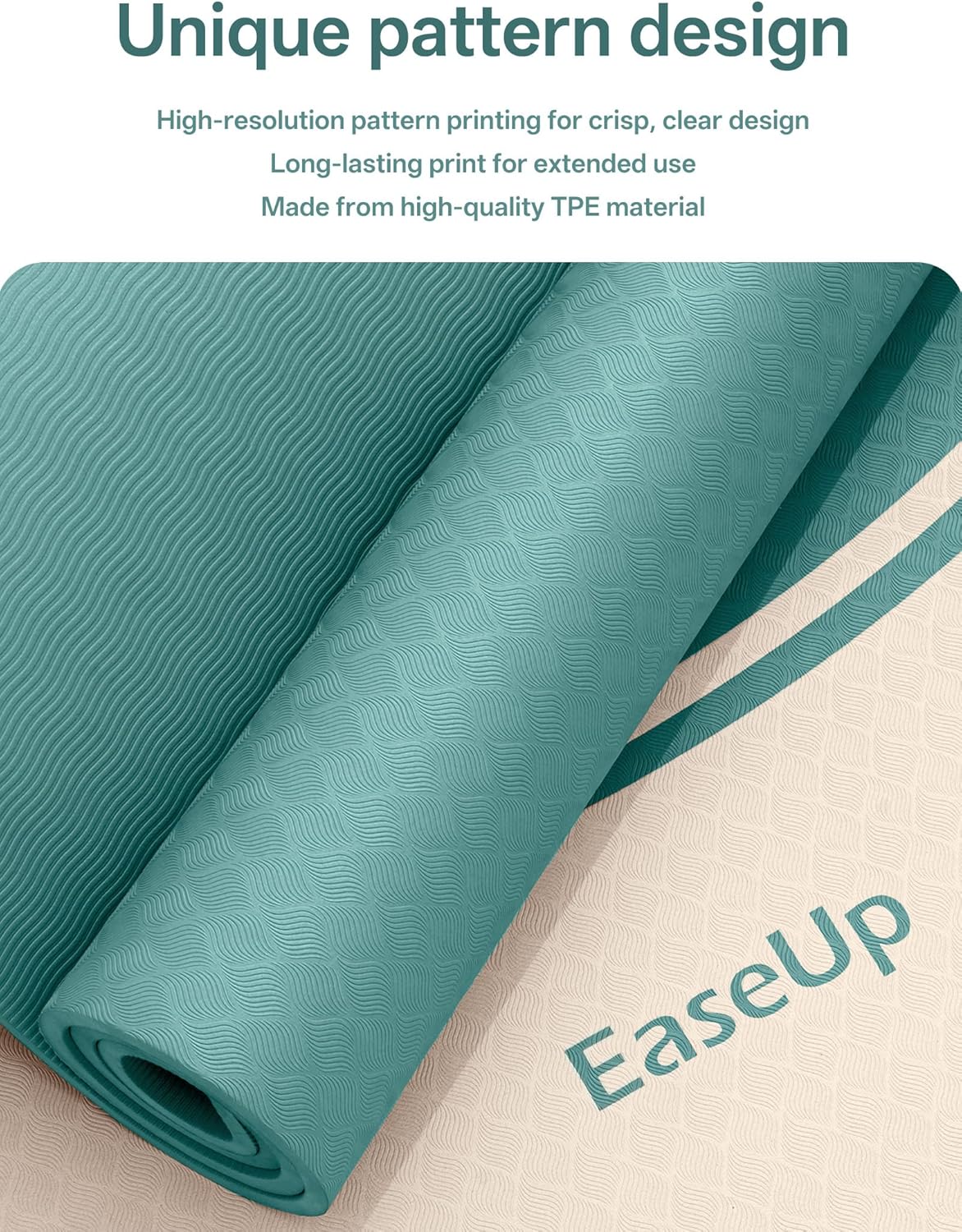 EaseUp Extra Thick Yoga Mat -2/5 inch (10MM), 72.8x31.5" Extra Long-Wide, Professional TPE Non-slip yoga mats for Yoga,Exercise, Workout,Pilates and Fitness, with strap - Image 3