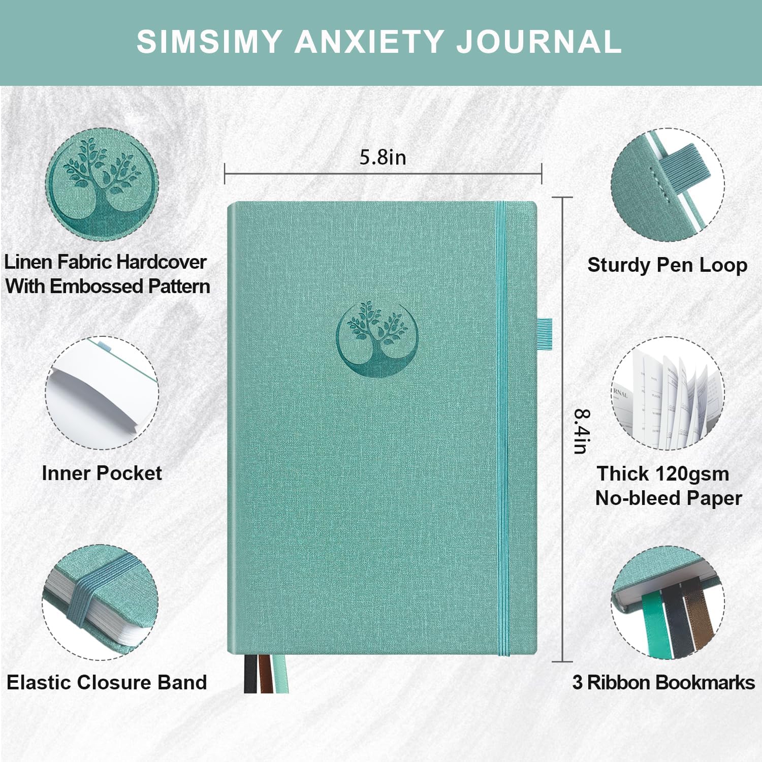 Mental Health & Anxiety Journal, 91 Days Mood Tracker Journal for Mindfulness, Self Care & Stress Relief, Guided CBT Journal with Mental Health Coloring Book Pages & Dream Diary to Record, Wellness Gifts for Women Men - Image 5