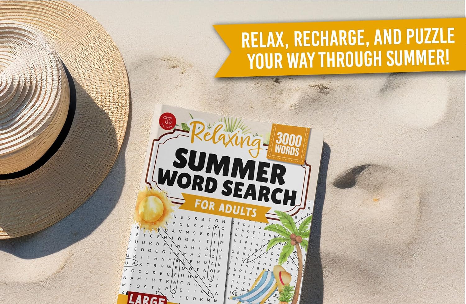 Relaxing Summer Word Search for Adults: Large Print Word Puzzles for Stress Relief and Beachside Relaxation (Word Find Books For Adults) - Image 2