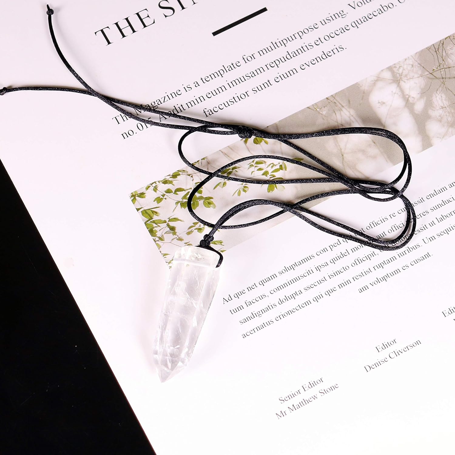 Runyangshi Healing Crystal Pendants, Single Pointed Natural Crystal Quartz Necklace 6 Faceted Chakra Crystal Wand Stone Reiki Energy - Image 4