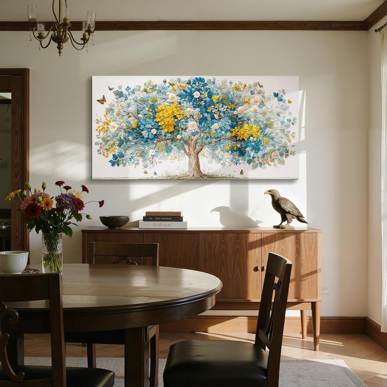 imjiayu Large Wall Art, Tree of Life Wall Art, Abstract Art Wall Decor, Nature Spiritual Tree Canvas Prints, Colorful Modern Paintings Wall Decor Living Room Bedroom Office Hallway Yoga Room 24"x48" - Image 2