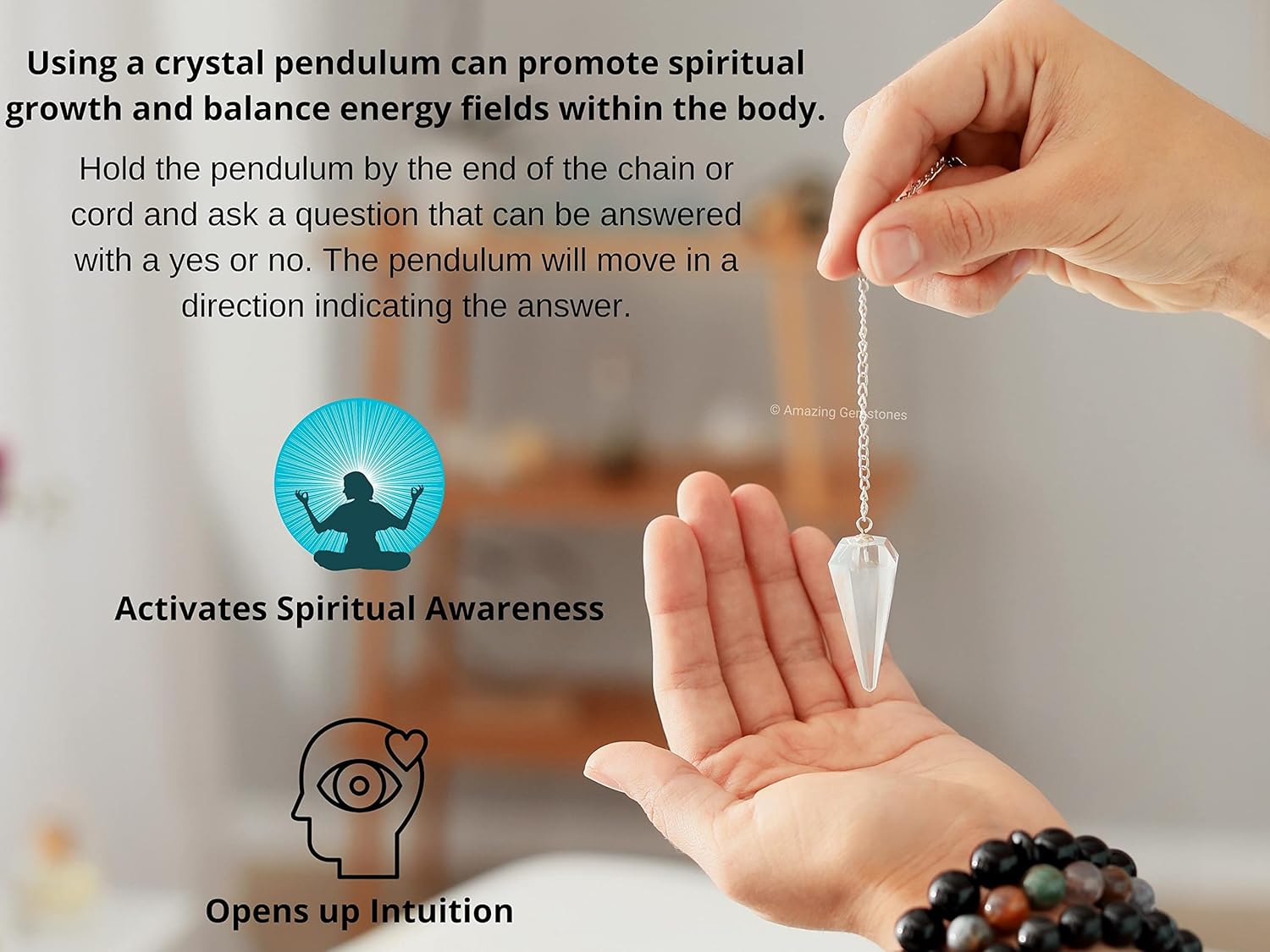 Amazing Gemstone Pack of 11 Crystal Pendulums Bulk Set with Pendulum Board - Wholesale Bulk Crystals - Image 5