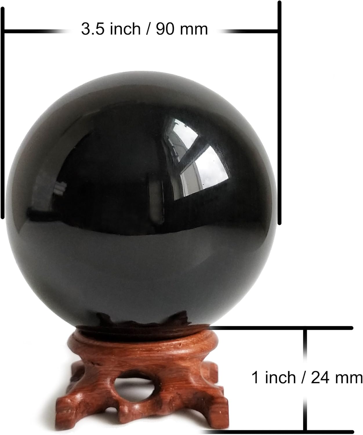 Mina Heal Genuine Obsidian Crystal Sphere for Meditation, Divination, and Feng Shui – Black Crystal Ball for Scrying and Healing - Image 6