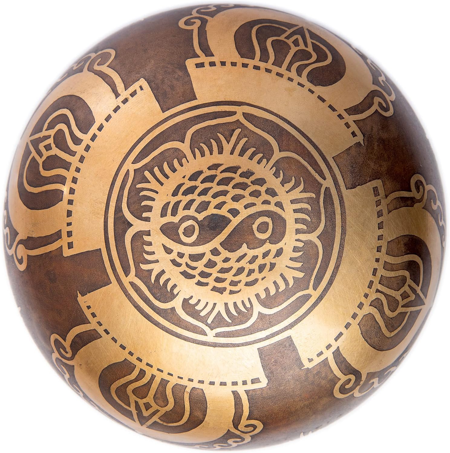 Tibetan Singing Bowl Set - Easy To Play Authentic Handcrafted For Meditation Sound Chakra Yoga Healing 4 Inches By Himalayan Bazaar (Brown and Maroon) - Image 3