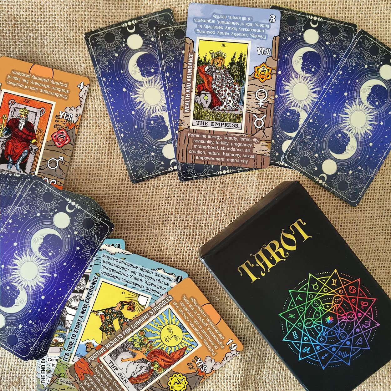 Tarot Cards for Beginners, Learning Tarot Deck, No Guide Book Needed, Tarot Cards with Meanings on Them - Image 5