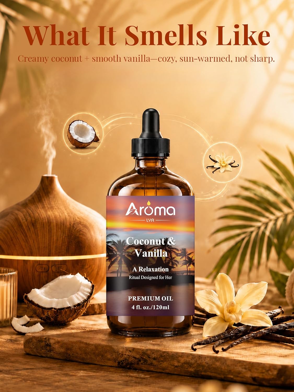 Coconut Vanilla Fragrance Oil for Diffusers & Home Fragrance 4 Fl Oz | Scented Oil for Home Diffusers, Aromatherapy, DIY Soap - Image 5
