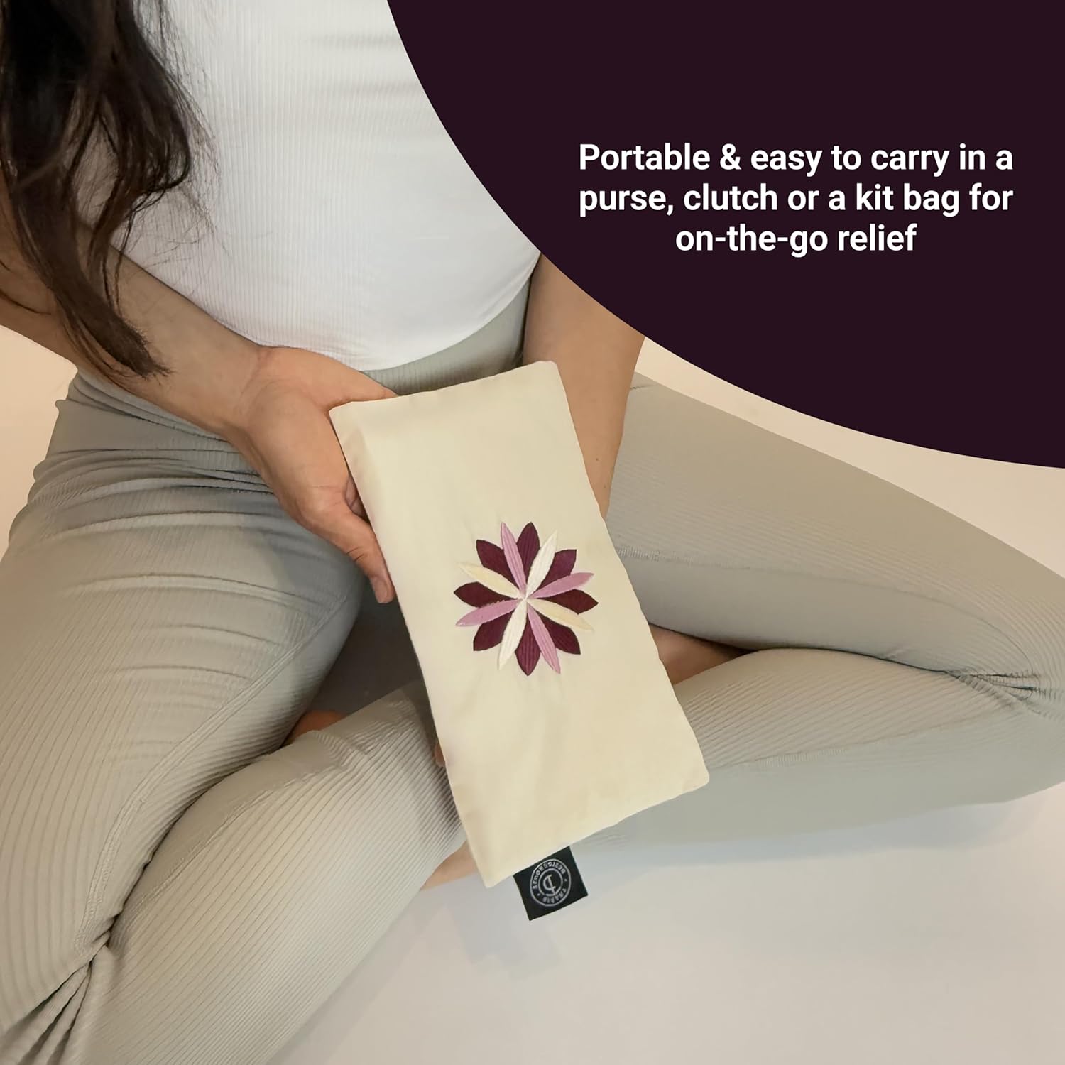 Tharie Organic Cotton Aromatherapy Eye Pillow with Flaxseed & Lavender, Hot & Cold Use, 23 x 13 cm - Image 8
