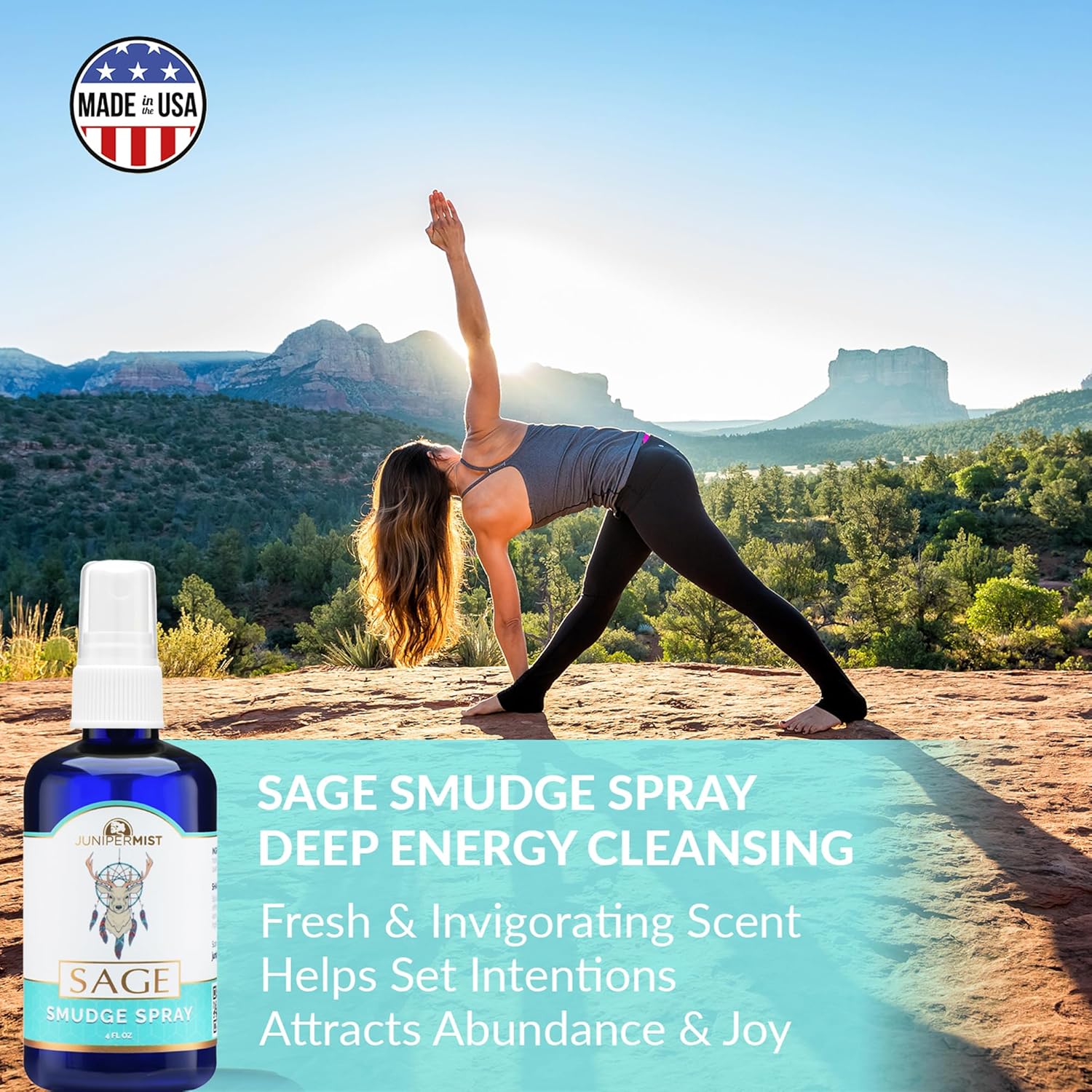White Sage Smudge Spray (114ml) Sage Spray for Cleansing Negative Energy, Smokeless Smudge Spray, Spiritual Room Spray, White Sage Essential Oil Mist, Aura Cleansing & Protection Spray - Image 2