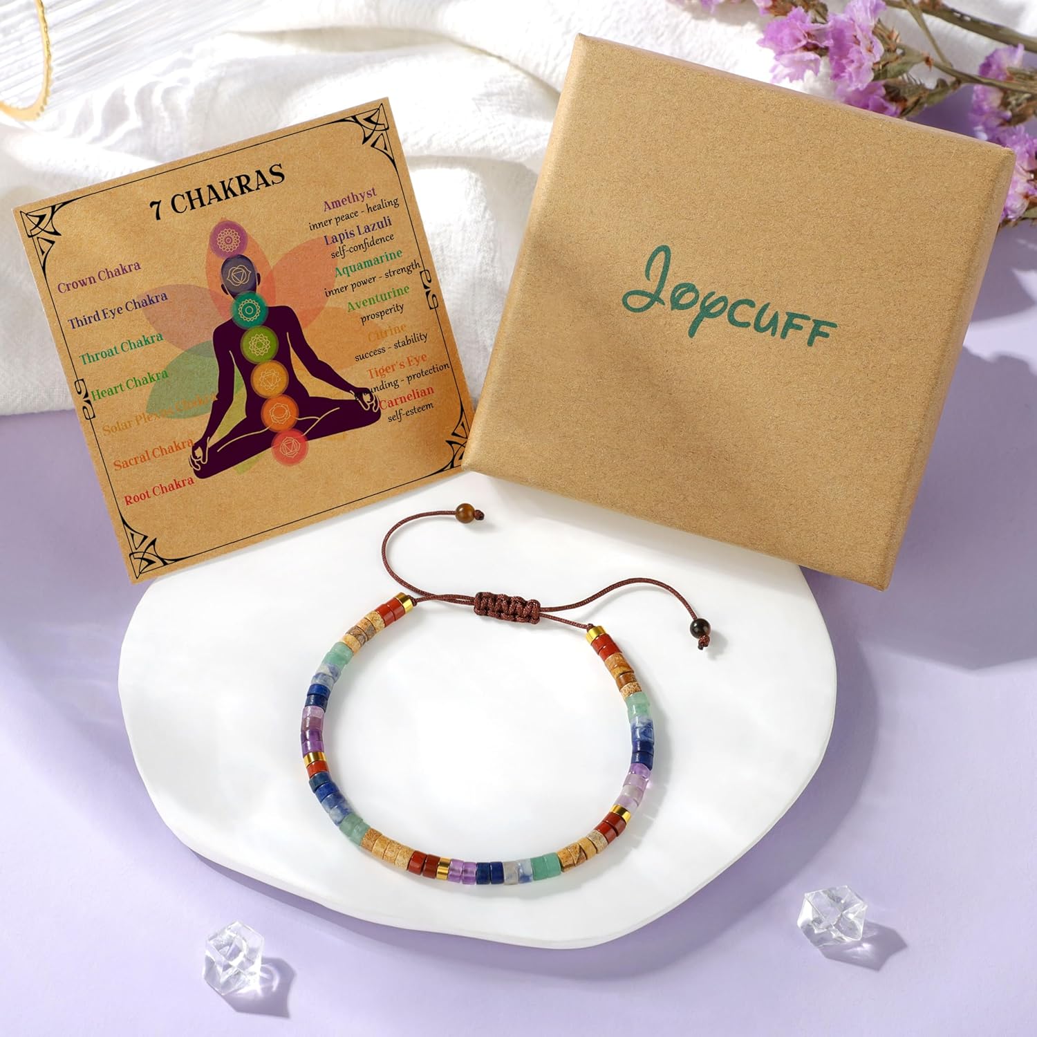 JoycuFF Gifts for Women Inspirational Gifts for Teen Healing Natural Stone Bracelets for Women Friends Sister - Image 6