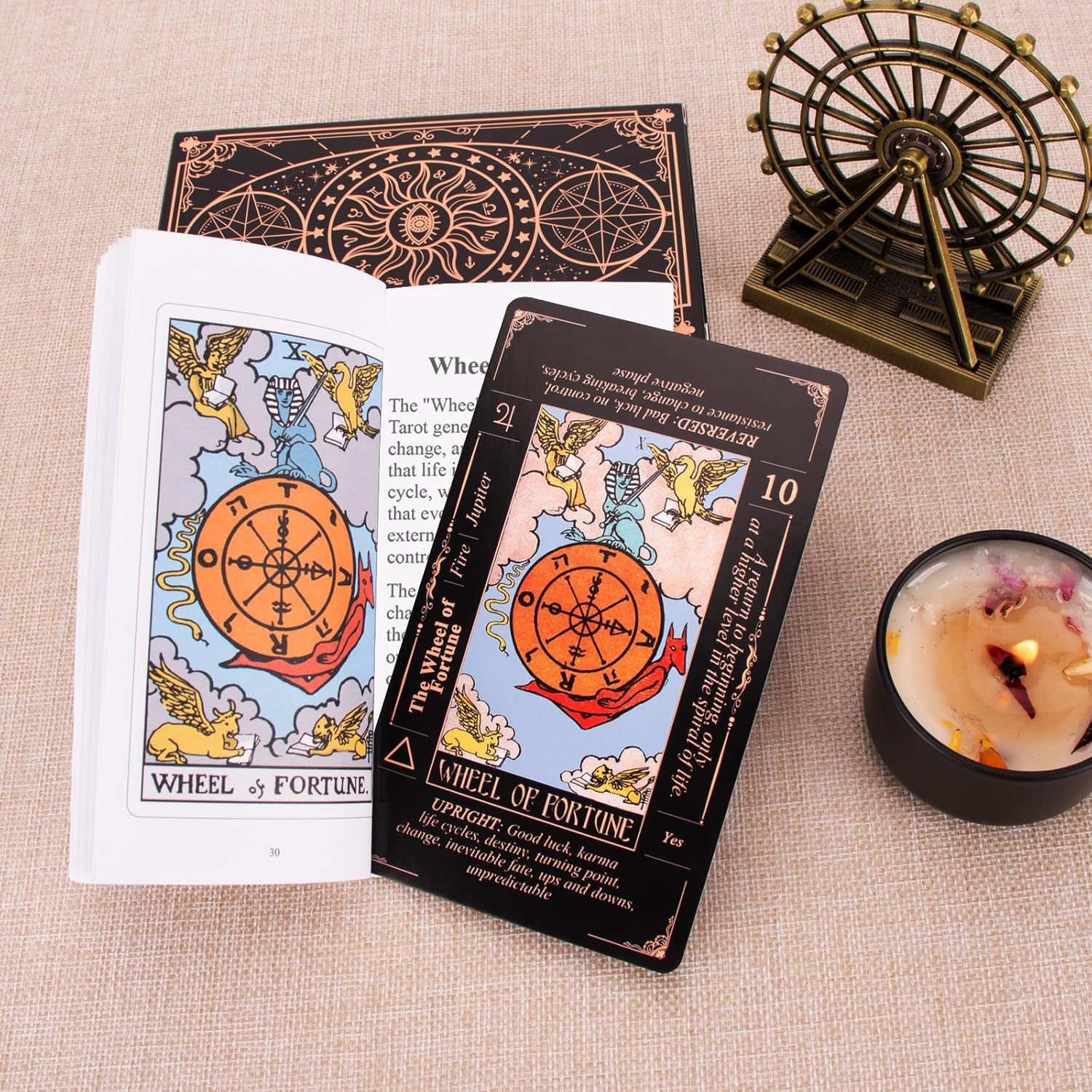 Tarot Cards for Beginners, Classic Tarot Deck with Meanings, Durable Cards with Guide Book, Black - Image 4