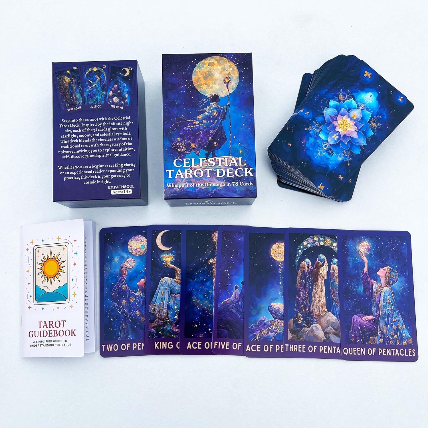Celestial Tarot Deck Unique, 78 Cosmic Tarot Cards with with Guidebook, Modern Witch Tarot for Beginners and Experienced Readers, Divination and Spiritual Divination Tool - Image 7