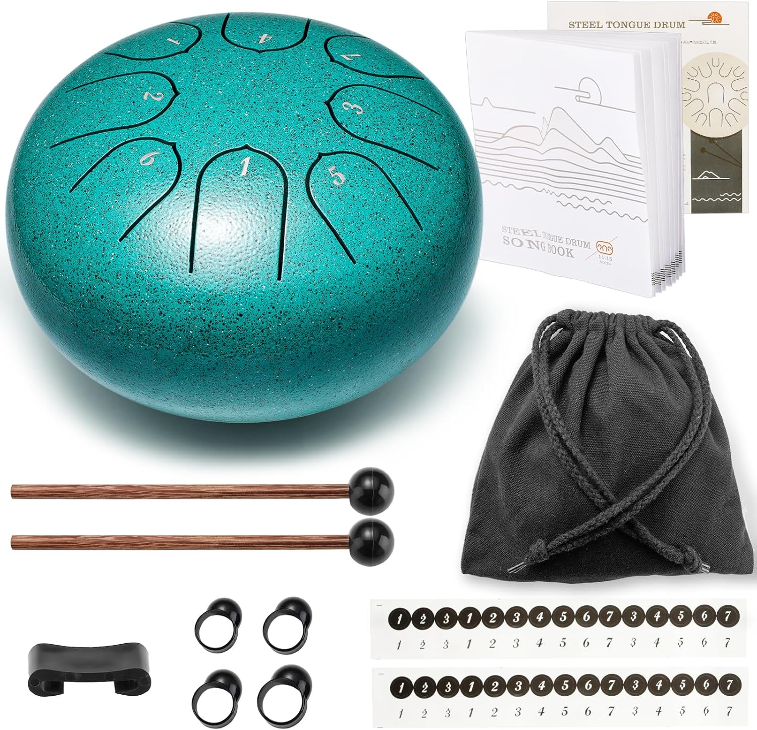 Lronbird Steel Tongue Drum 6 Inch 8 Notes Rain Drum Style Gift | Calming, Relaxation, Meditation, Education, Musical Instrument for Adults Beginners (Malachite) - Image 6