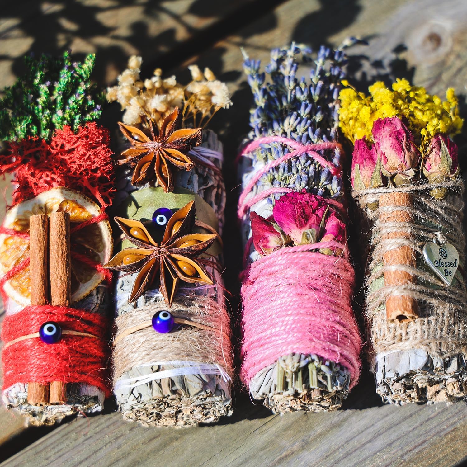 White Sage Smudge Sticks, Smudge Bundle Kit Alternative Spiritual Cleansing Sage Smudge Kit, Floral Sage Bundle Gift, Magical Smudge Stick, Herbal Cleanser, Home/Ritual Cleansing - Image 2