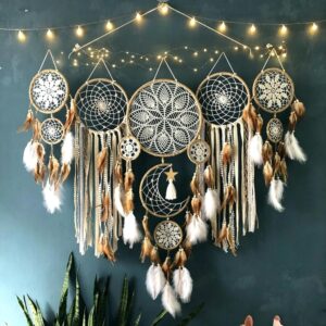 Set of 5 Boho Large Moon Dream Catc...