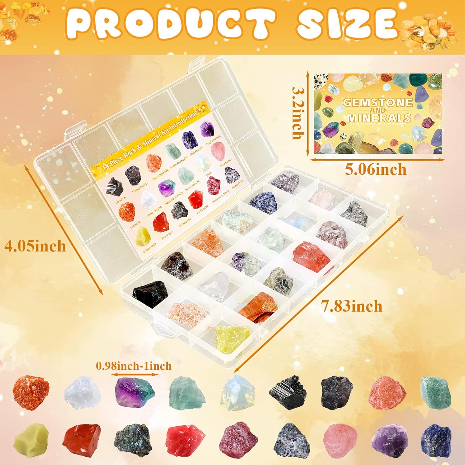 Raw Healing Crystals Gemstone Box Natural Rough Rock Quartz Crystal Stones Bulk Healing Meditation Home Decor DIY Project Spiritual Crystal Gift (White) - Image 3