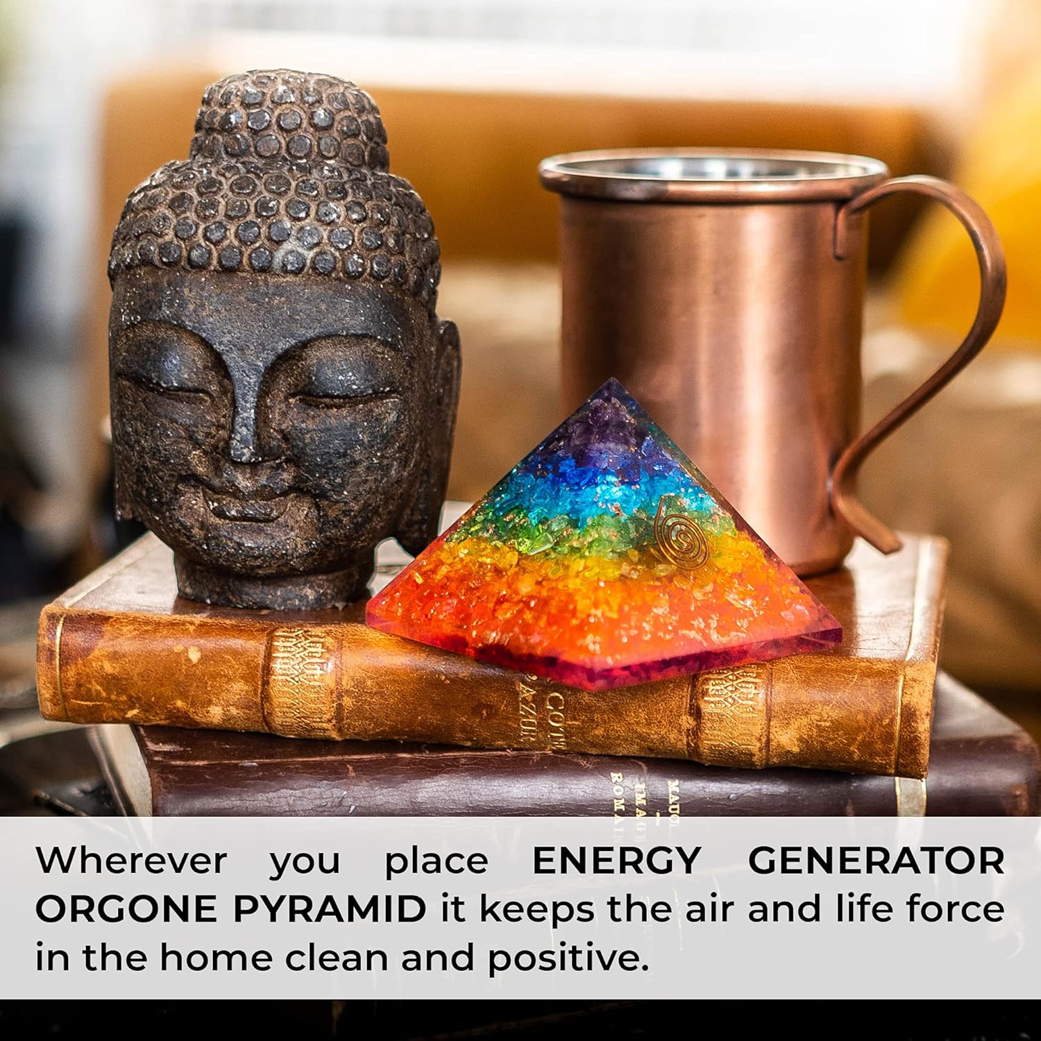 Orgonite Crystal Handmade Seven Chakra Gemstone Pyramid - Orgone Chakra Healing Stone Pyramids for Mediation, Yoga, Reiki, Spiritual Gift, Office and Home Décor - Image 5