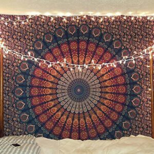 raajsee Blue Orange Tapestry Mandal...