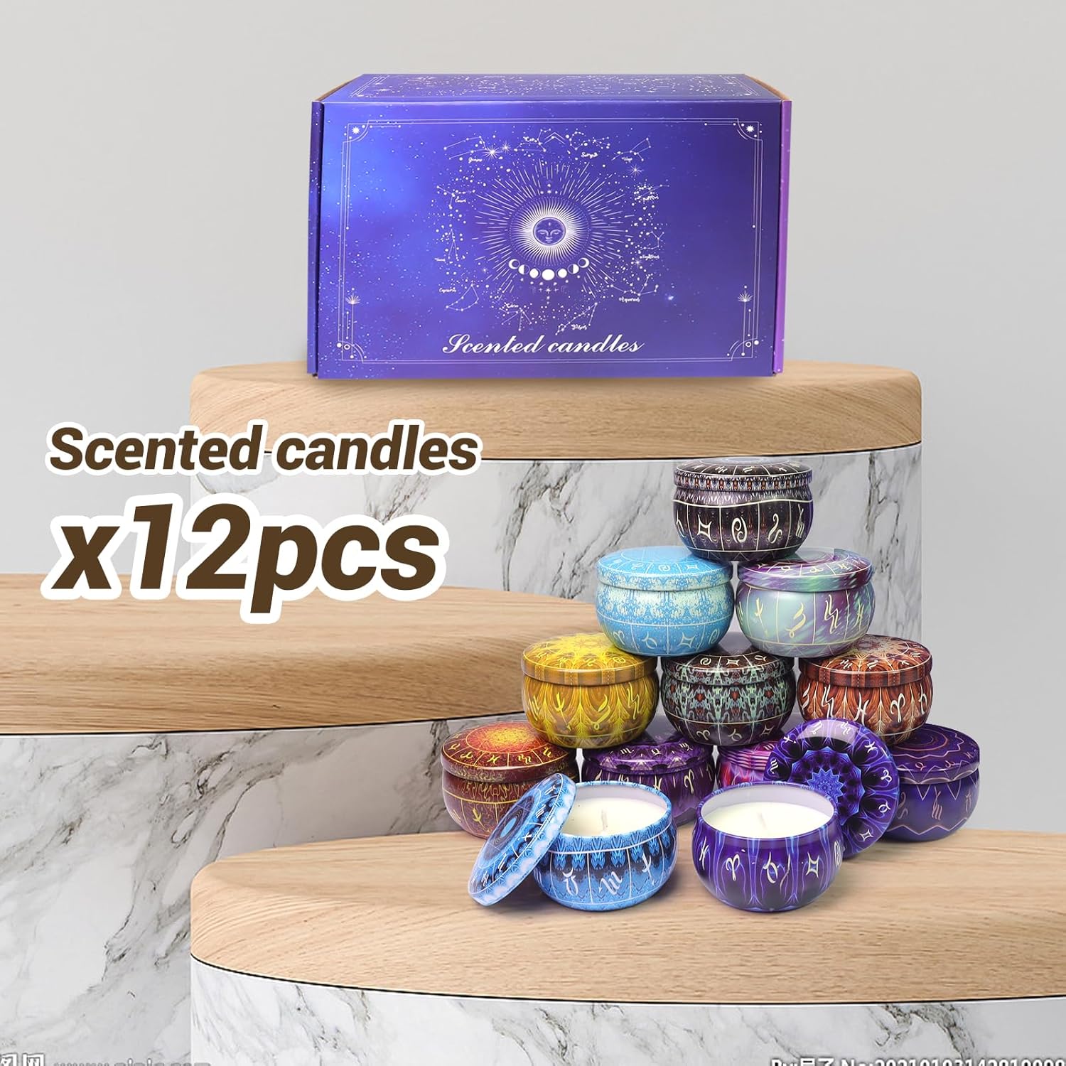 Zodiac Scented Candles Gifts Set, 12 Pack Soy Wax Travel Aromatherapy Candles with Essential Oils, Astrology Constellation Candle Set for Birthday, Mother's Day, Relaxation, Home Decor - Image 3