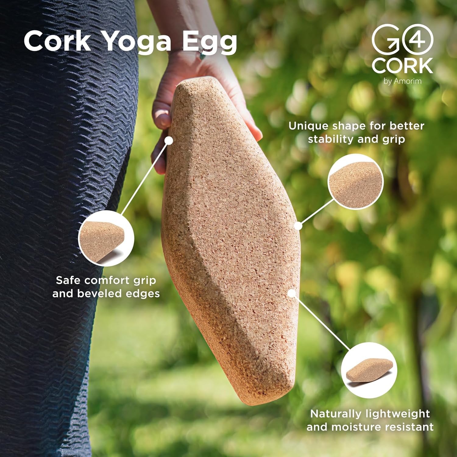 Go4Cork Cork Yoga Block | Non-Toxic, Alternative To Foam Yoga Blocks | Odorless, Soft, Non-Slip, Workout & Exercise | Yogi Gift Accessories | Men & Women | Eco Friendly, Sustainable - Image 2