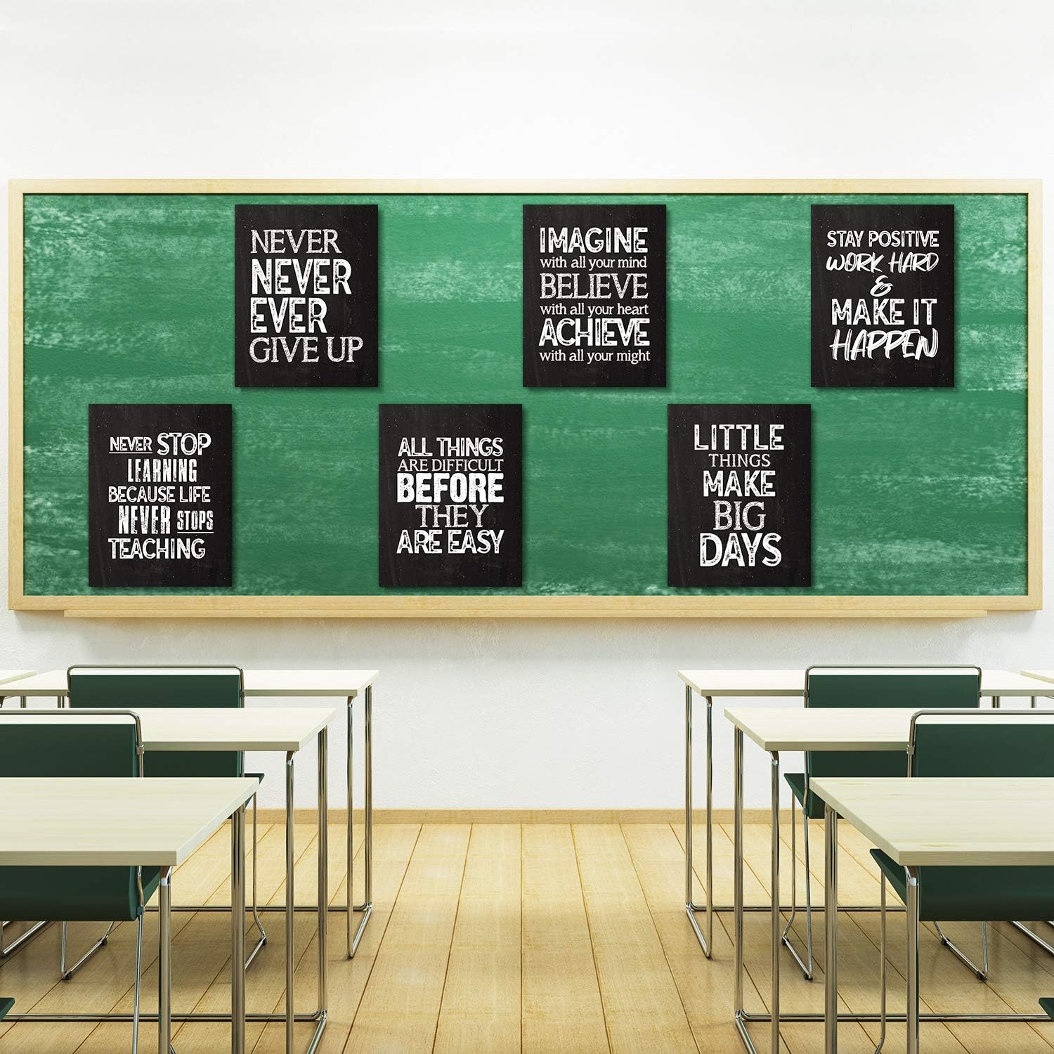 10 Pieces Inspirational Wall Poster Positive Quote Posters Wall Decor Affirmation Art Posters with 80 Glue Point Dots for Classroom Living Room Office Walls Decorations (Black White, 11 x 14 Inch) - Image 6
