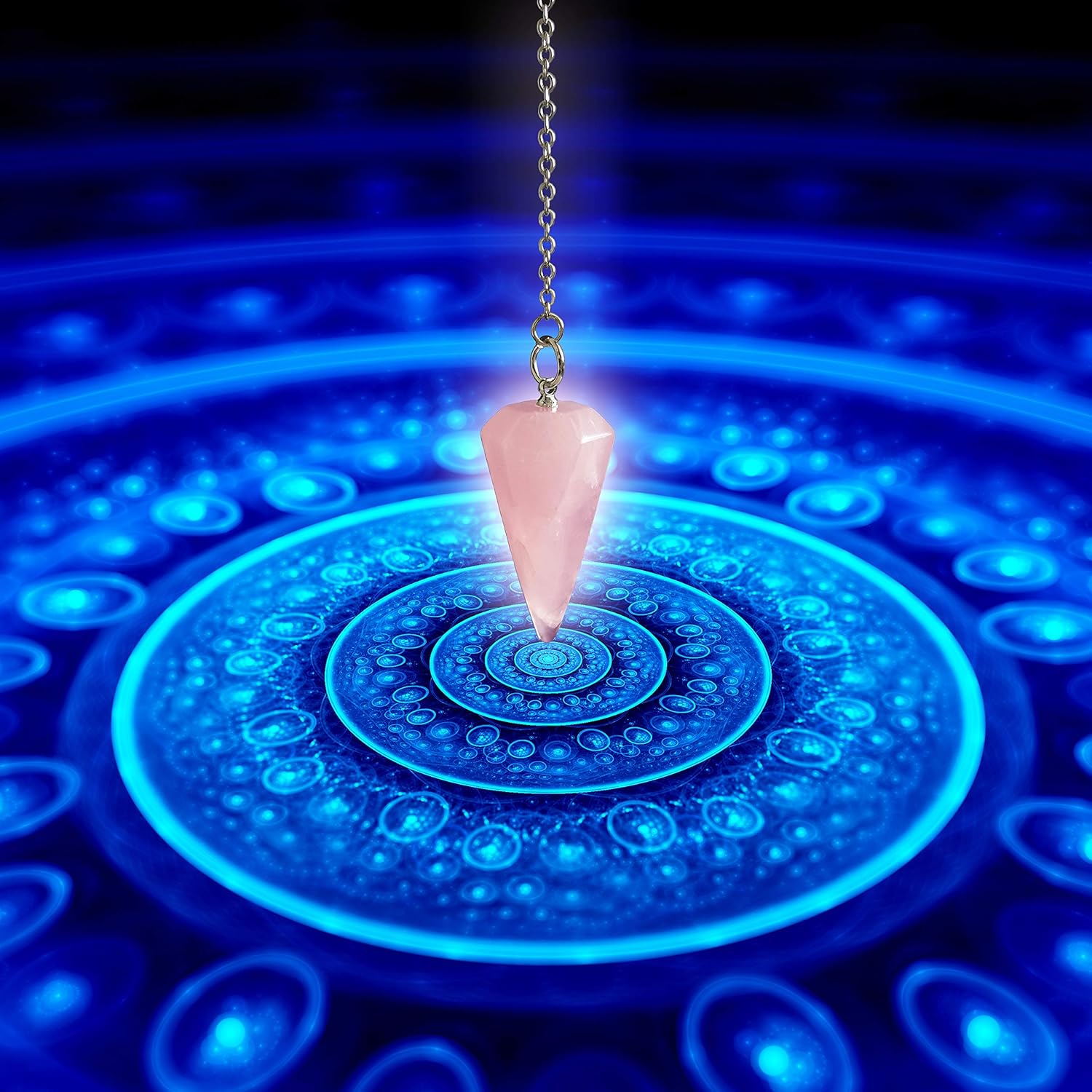 Polar Jade Pendulum Made of Natural Gemstone Crystals for Dowsing Divination Chakra Reiki. Pointed with Chain and Jewelry Pouch - Image 3