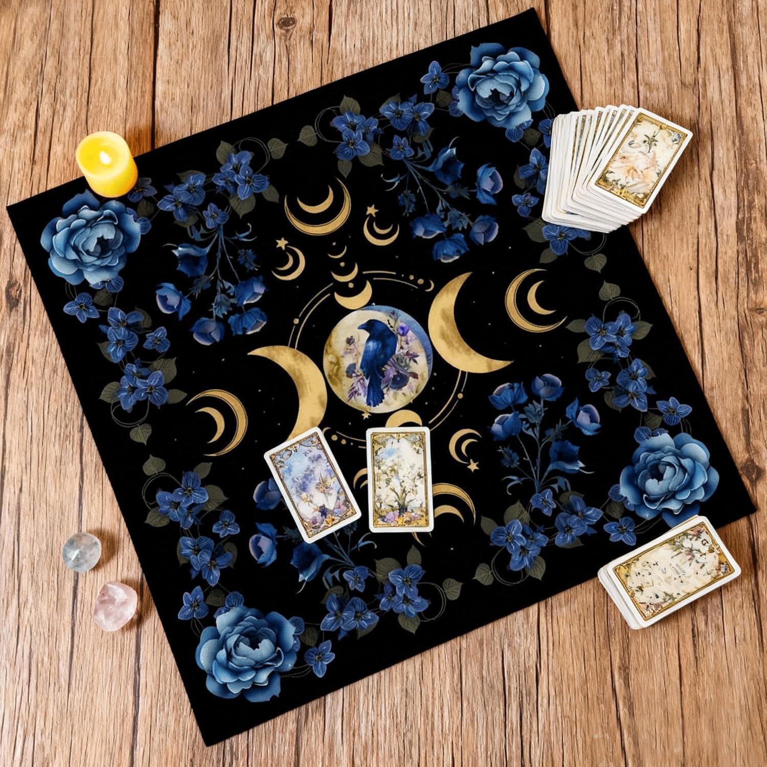 Altar Cloth Moon Star Printed Tarot Cloth Witchy Tablecloth for Reading,Divination Magic Spiritual Rituals (29.5X29.5in) - Image 6
