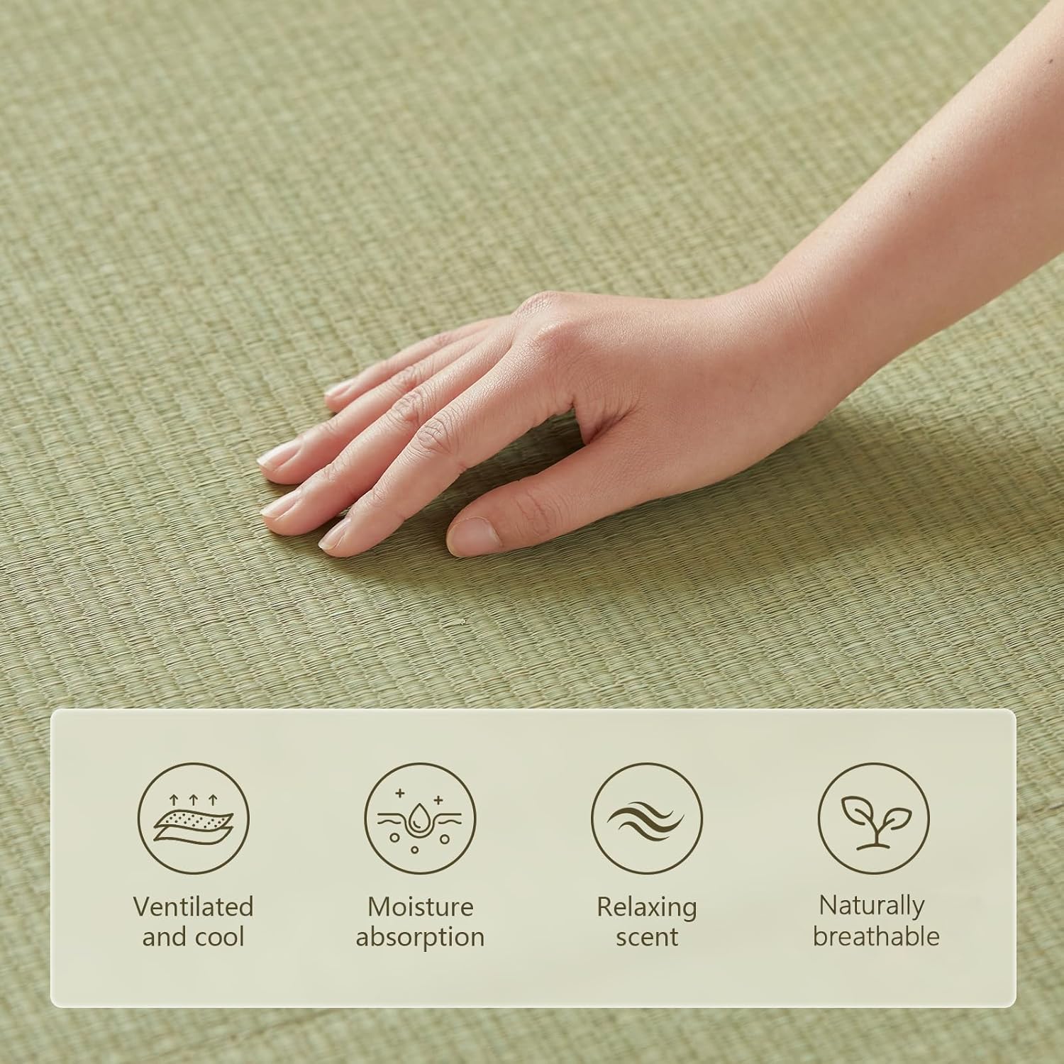 HAGiHARA Japanese Traditional Tatami Mat,35.4"x78.7"x1.2" Foldable Floor Mattress, Japanese Rush Grass Tatami Floor Mat for Meditation, Yoga,Sleeping or Summer Use - Image 5