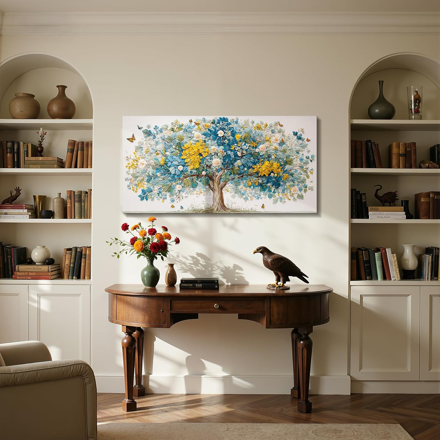 imjiayu Tree of Life Wall Art, Large Wall Decor, Nature Wall Art, Modern Flower Tree Prints Home Decorations, Abstract Boho Meditation Canvas Pictures for Living Room Bedroom Bathroom Office 20"x40" - Image 6