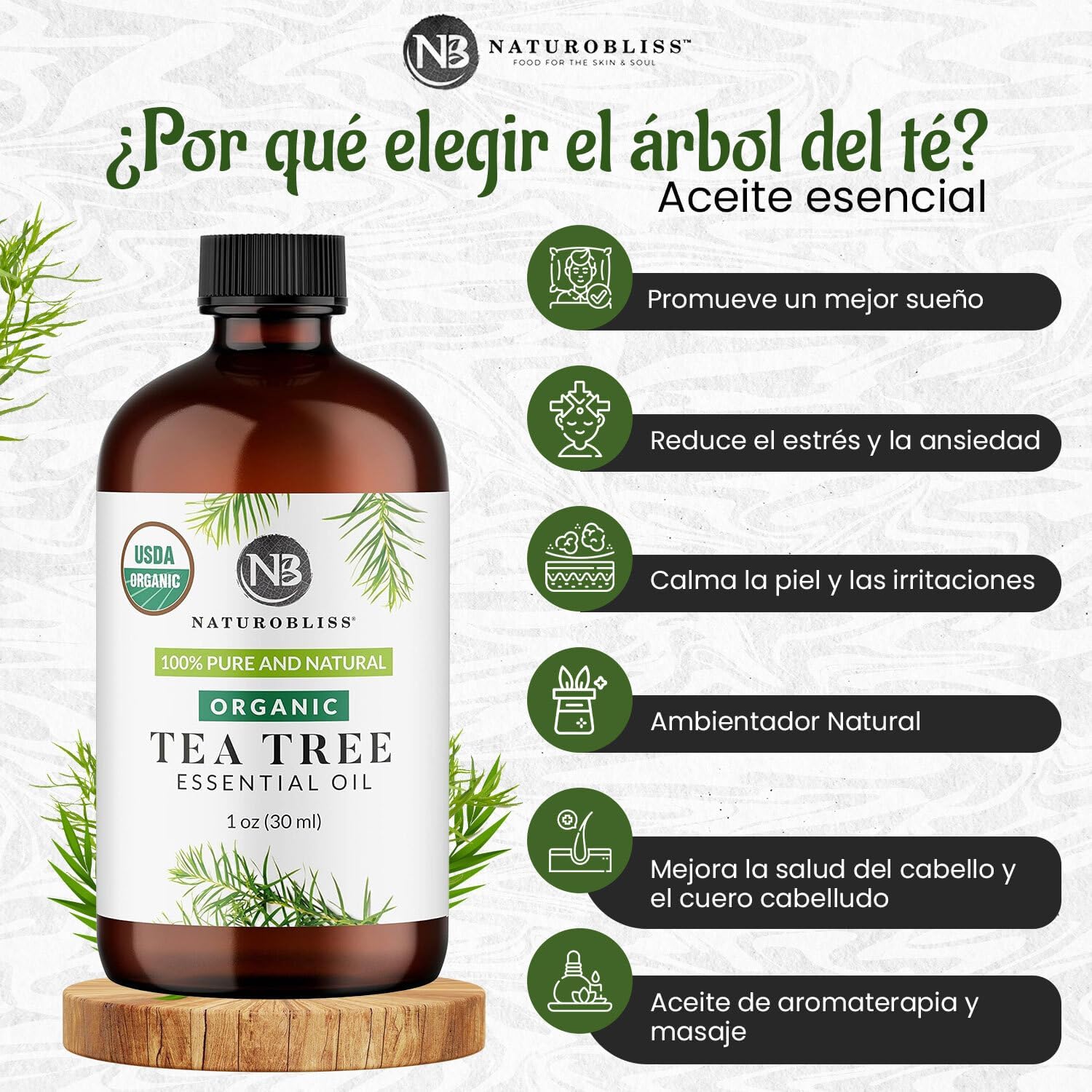 NaturoBliss Organic Tea Tree Essential Oil, 100% Pure Therapeutic Grade, Premium Quality Tea Tree Oil, 1 fl. Oz / 30 ml - Perfect for Aromatherapy and Relaxation (Tea Tree, 30ml) - Image 3