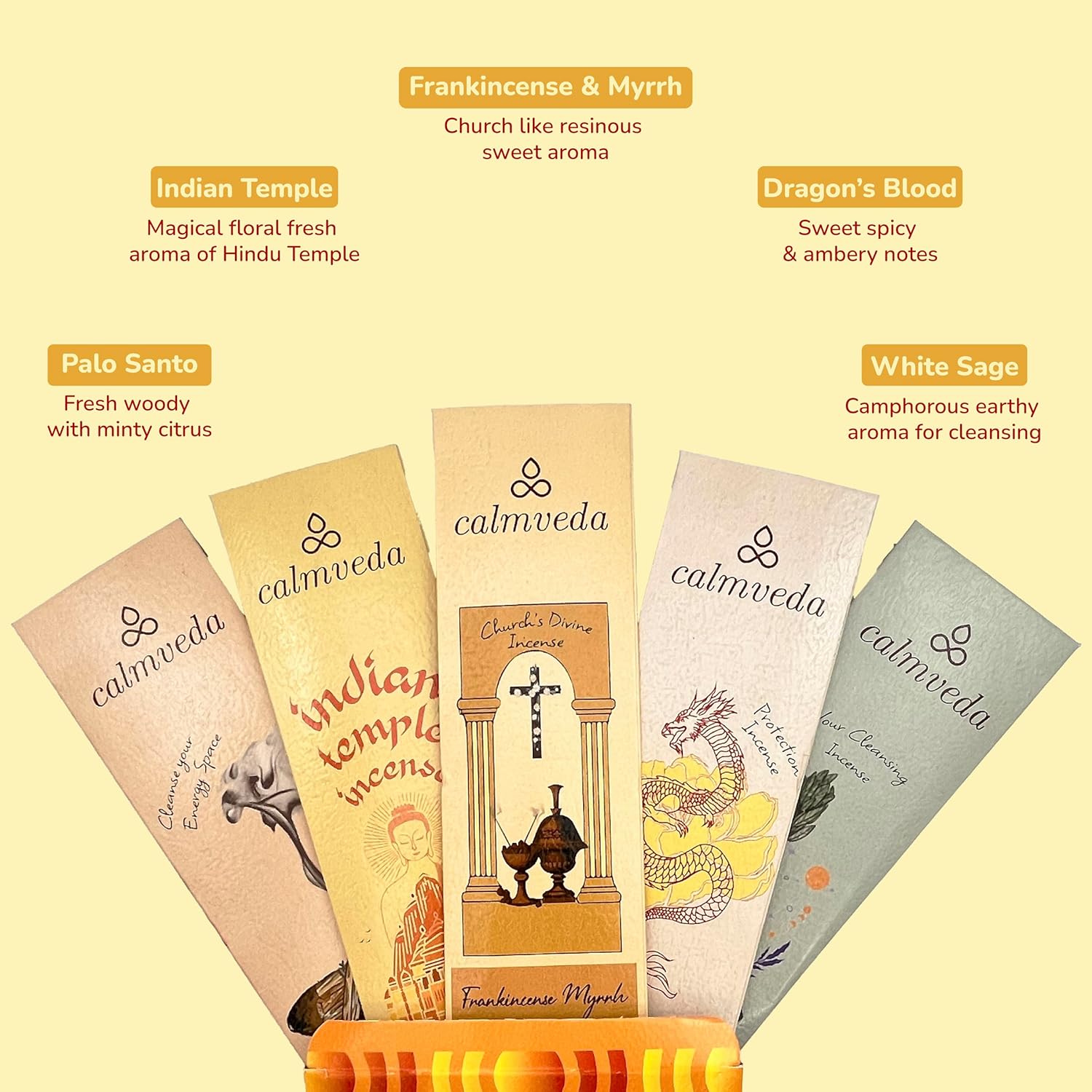 Natural Incense Sticks Variety Pack - (5 Variants) Charcoal Free Inscents-Sticks, Made from Upcycled Flowers | Sacred Insence-Sticks from All Cultures (Inciensos Aromaticos) - Image 3