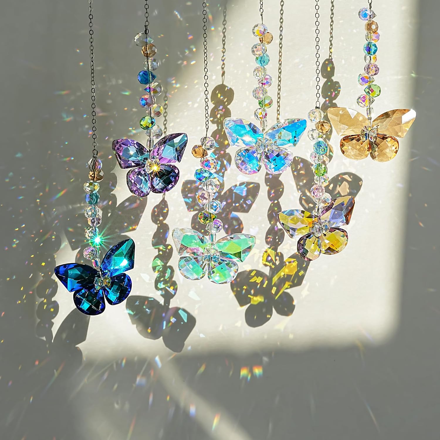 6PCS Crystal Butterfly Suncatchers for Window Hanging Ornaments Sun Catcher | Rainbow Maker,Sun Catchers Indoor Window,Wedding Garden Home Decor,Glass Ornaments for Christmas Tree,Gifts For Women Sister - Image 5