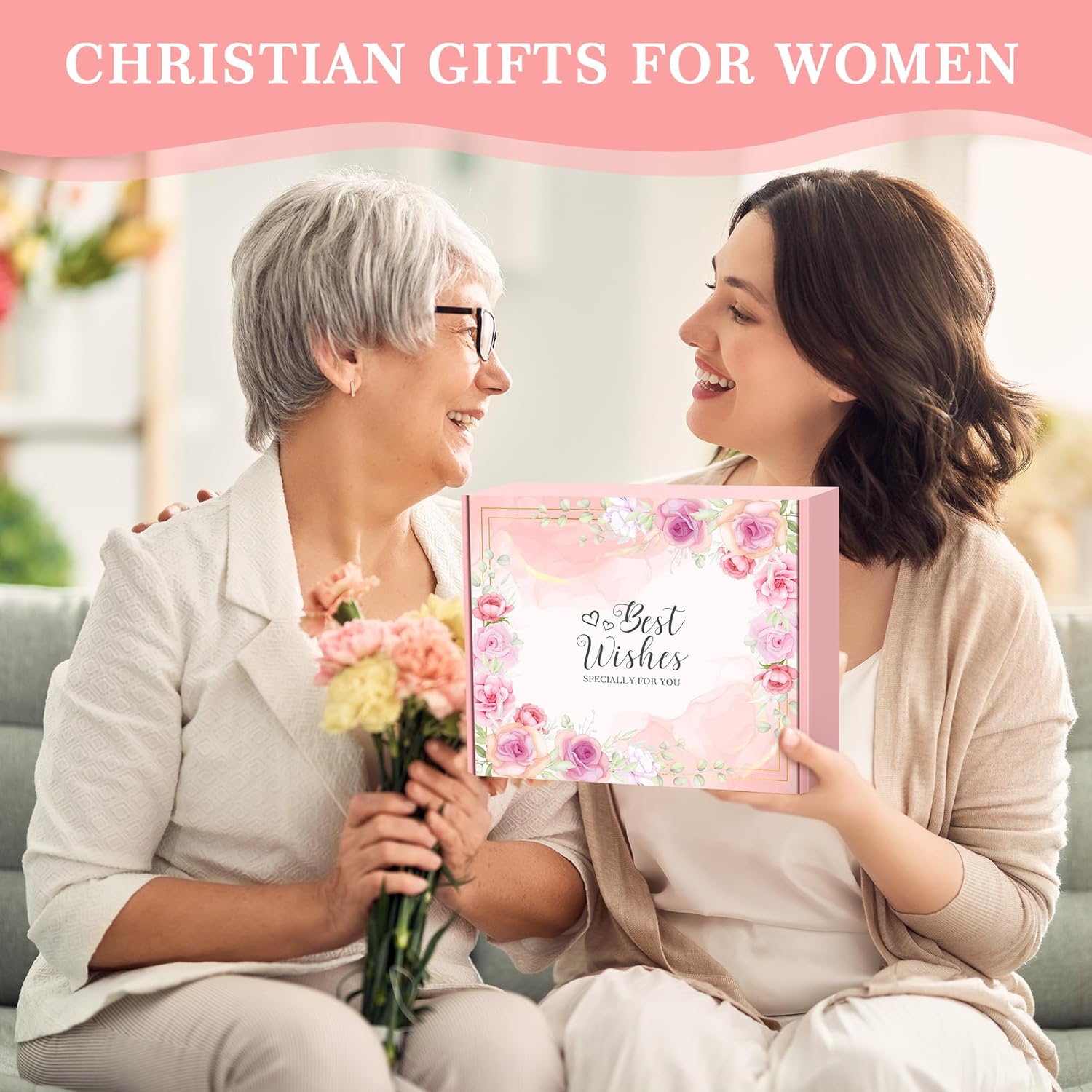 Christian Gifts for Women Faith Based Gift Inspirational Gifts for Women Birthday Unique Catholic Gift Bible Accessories Inclue Bible Verse Jar Butterfly Decorations Socks Glass Can Candles Tote Bag - Image 8