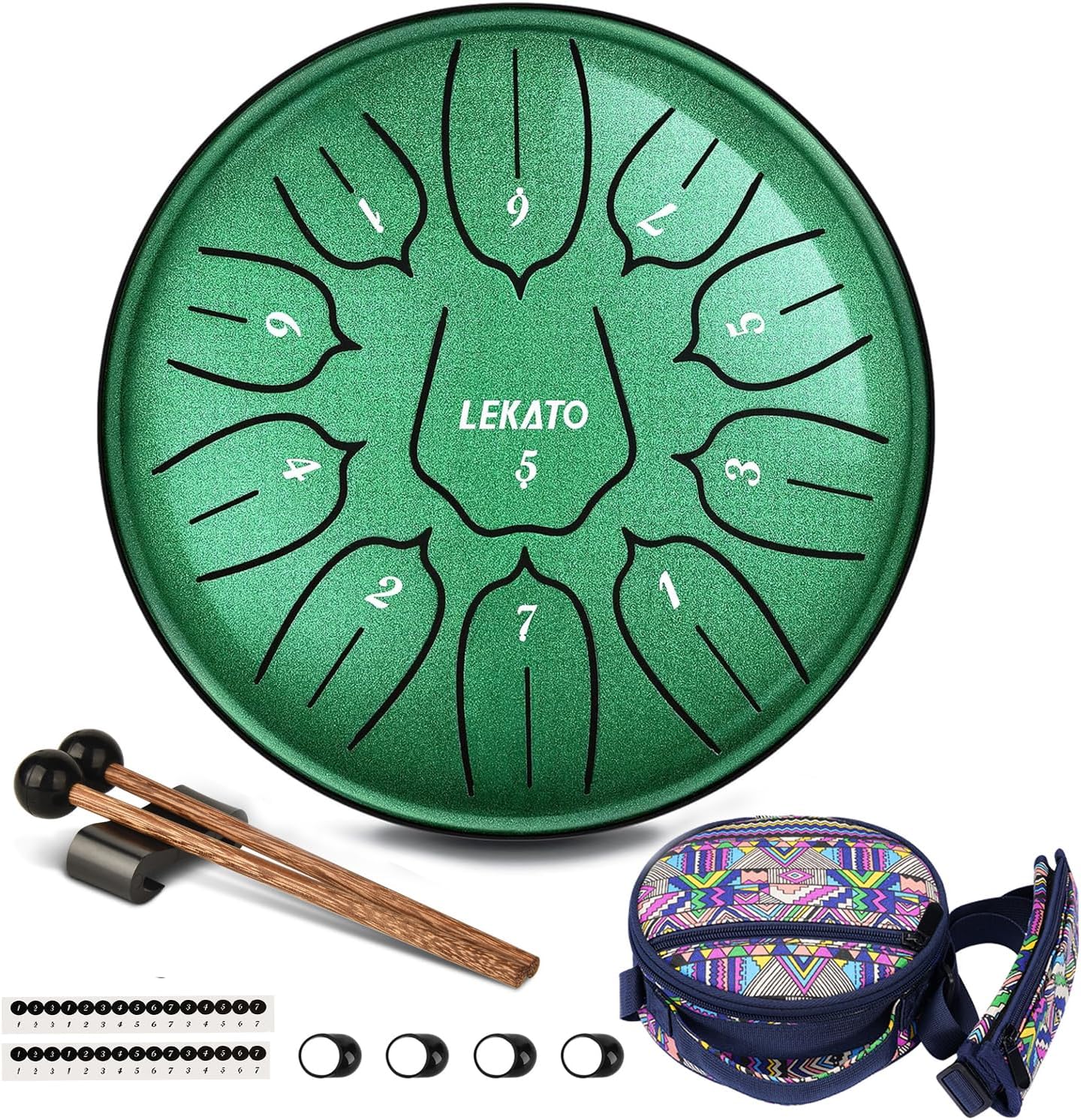 LEKATO Steel Tongue Drum With Bag, 6 Inch 11 Notes Steel Drum Beginner Hanpan Drum Percussion for Meditation Yoga Musical Education, Christmas/New Year Gifts for Families/Friends - Image 7