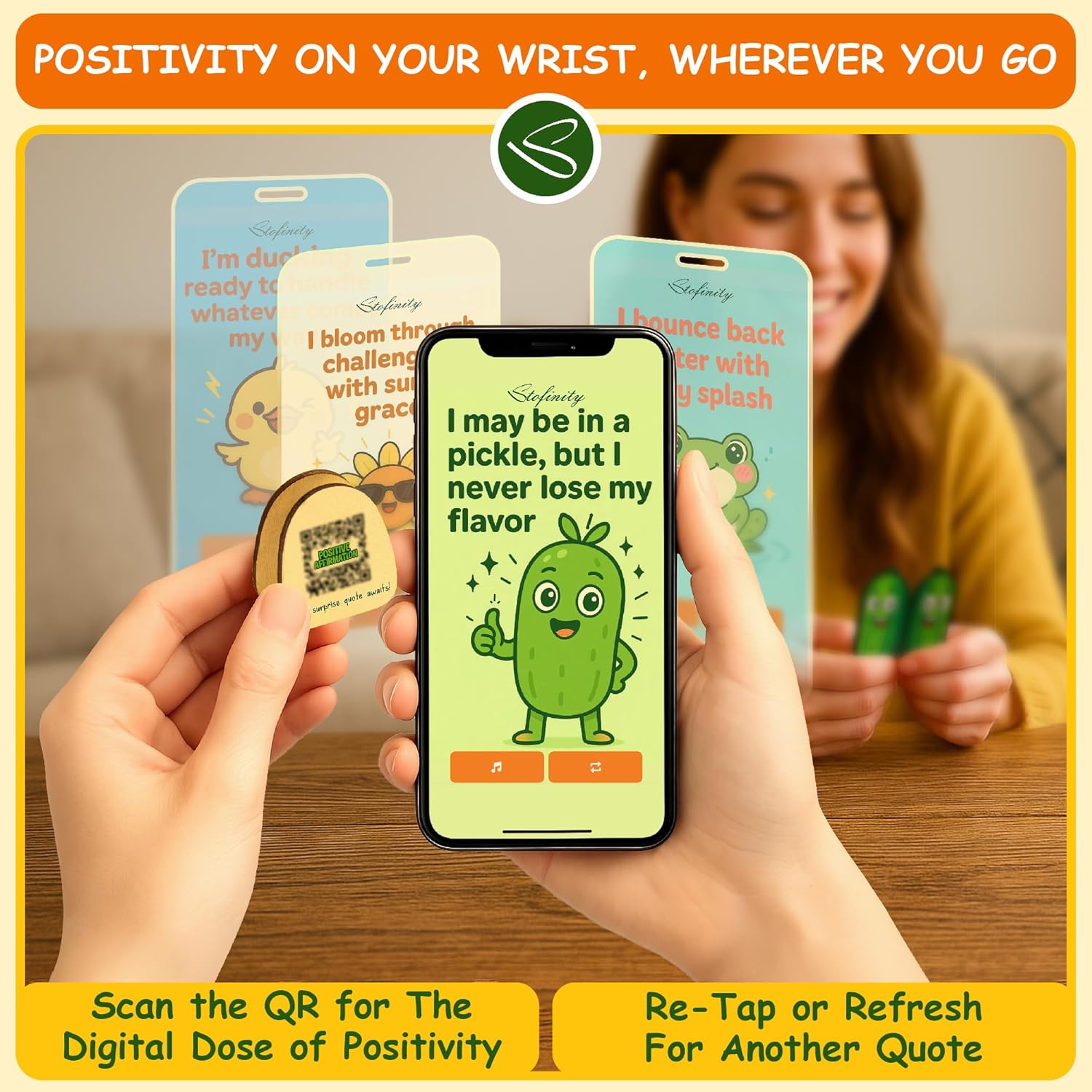Stofinity 60 Positive Pickle Affirmation Cards Jar - Encouragement, Positivity & Emotional Support Gift for Teen Girls Trendy Stuff, Back to School Teacher Gifts, Women, Daughters, Sisters & Friends - Image 5