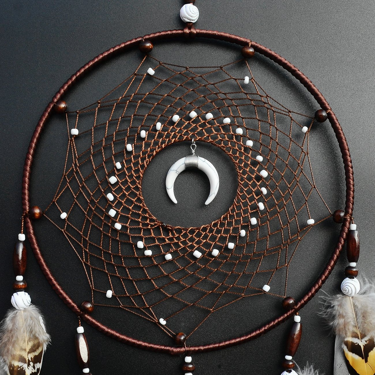 Urdeoms Large Dream Catchers for Bedroom Adult Brown Boho Dream Catcher Wall Decor with Turquoise Hanging Ornament Teen Dorm Room Decor Festival Gift - Image 2