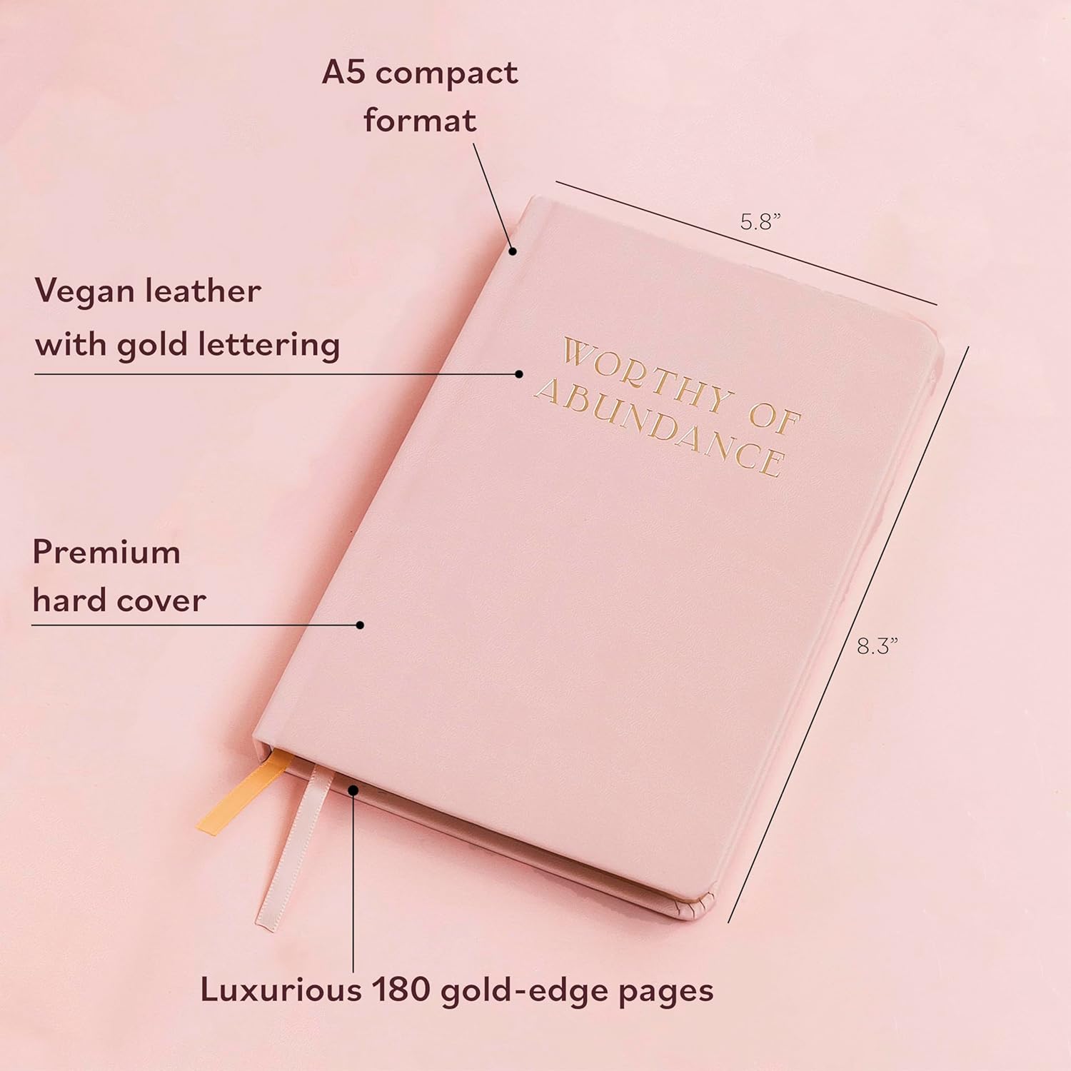 Manifestation Journal - Worthy of Abundance - Manifest Rich Life, Develop Millionaire Money Mindset - Daily Guided Gratitude Luxury Miracle Planner with Prompts for Women & Men Gift - Image 6