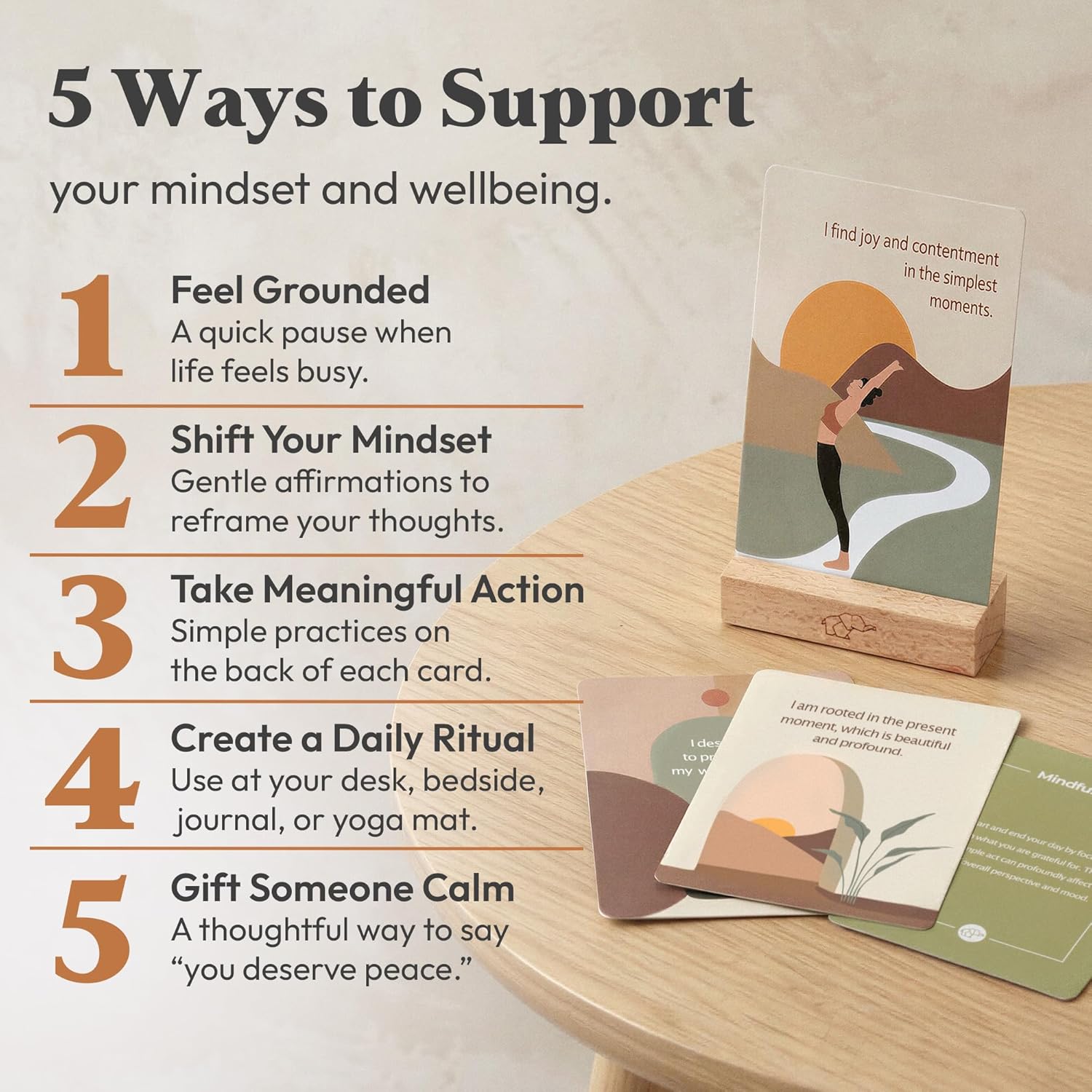 Daily Positive Affirmation Cards for Women - 50 Mindfulness Meditation Cards for Self Care in Tin Box with Wooden Stand - Motivational & Inspirational Gifts for Women, Best Friend, Sister - Image 3