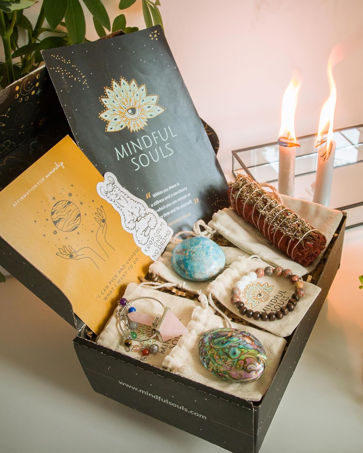 Mindful Souls Spiritual Healing Gift Set – Meditation & Mindfulness Box with Buddha Figurine, Healing Crystals, Mala Beads, Essential Oil & Gemstone Jewelry – Holistic Self-Care & Inner Peace Kit - Image 5