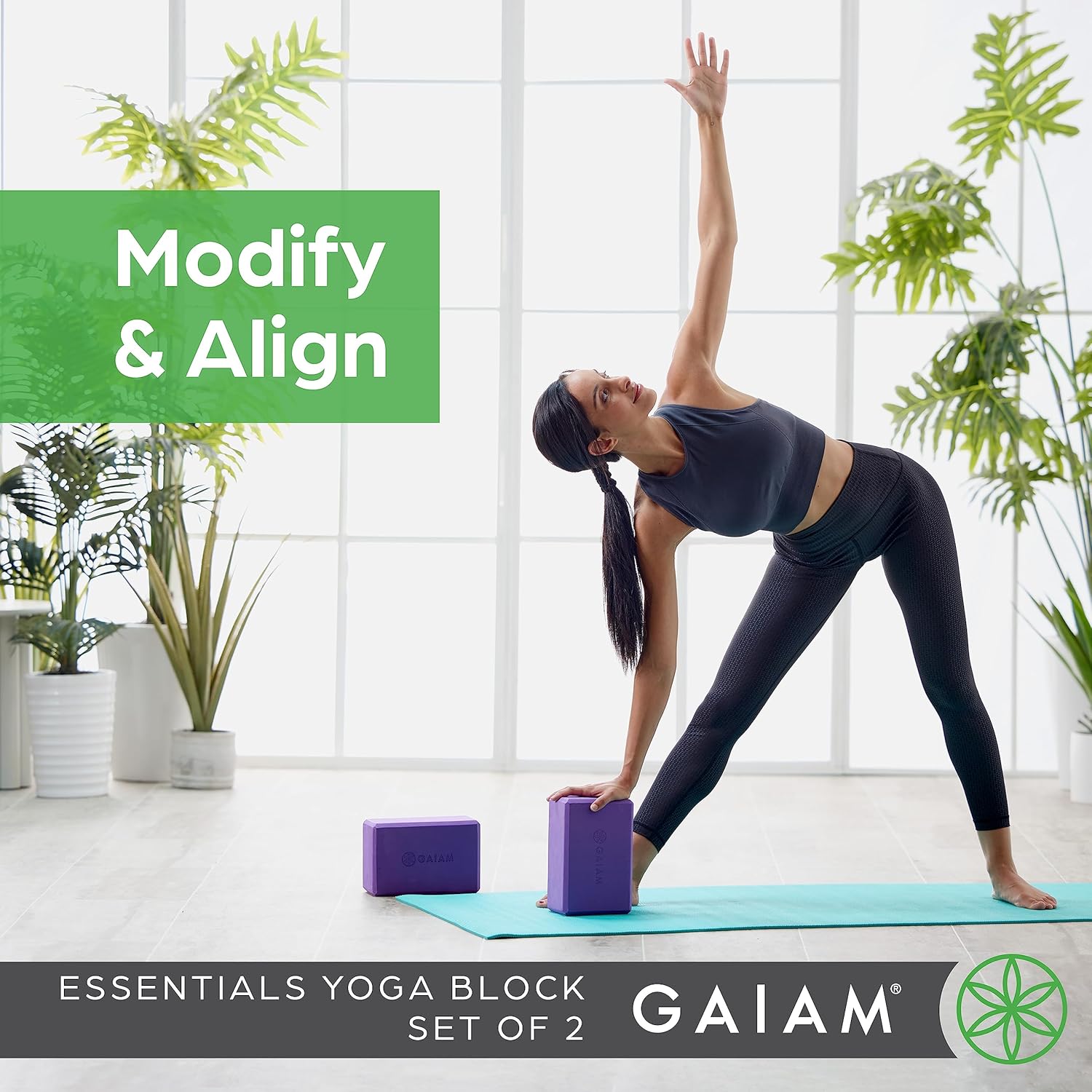 Gaiam Yoga Block - Supportive Latex-Free Eva Foam - Soft Non-Slip Surface with Beveled Edges for Yoga, Pilates, Meditation - Image 2