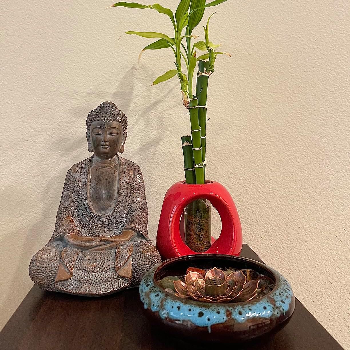 Buddha Statue Outdoor,Zen Garden Decor Buddha Sculpture for Home Meditation Decor Buda Decoration for Patio Desk Porch Yard Art Resin Decoration - Image 2