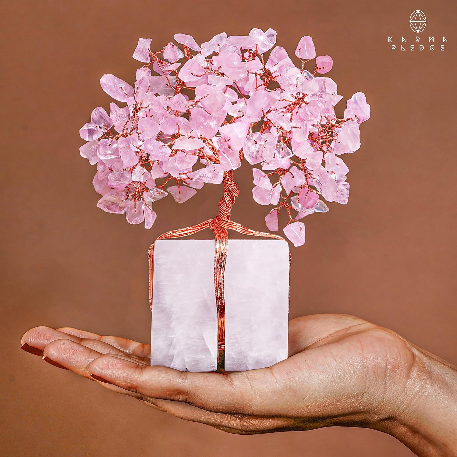 Rose Quartz Crystal Tree of Life Unique Birthday Gifts for Women, Mom, Sister, Friends. Handcrafted Chakra Healing Crystal and Stones for Positivity, Money, Luck, Aesthetic Home and Office Decor - Image 7