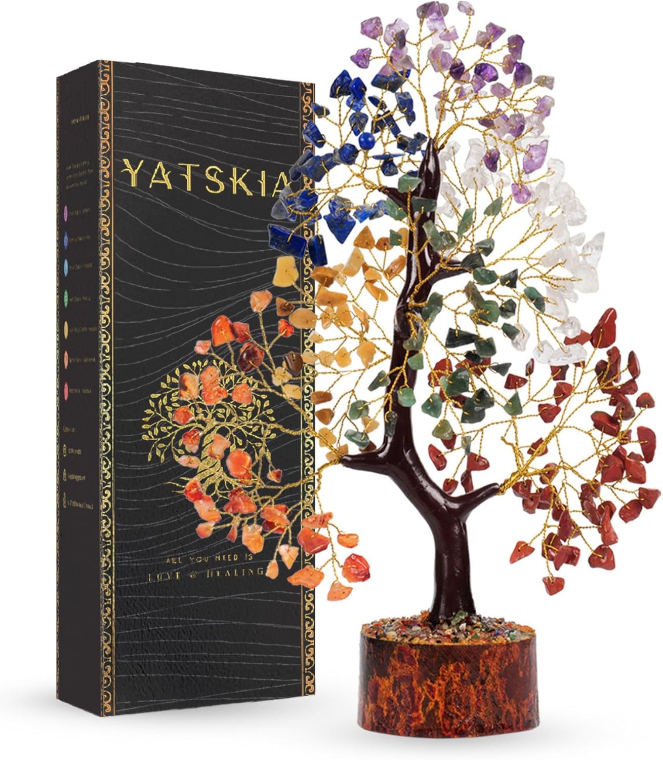 YATSKIA 7 Chakra Crystal Tree - Handmade Healing Crystal Trees with 7 Chakra Stones | Tree of Life for Meditation | Feng Shui | Birthday Gift for Woman | Gifts for Women | Home Decor | Office Décor - Image 8