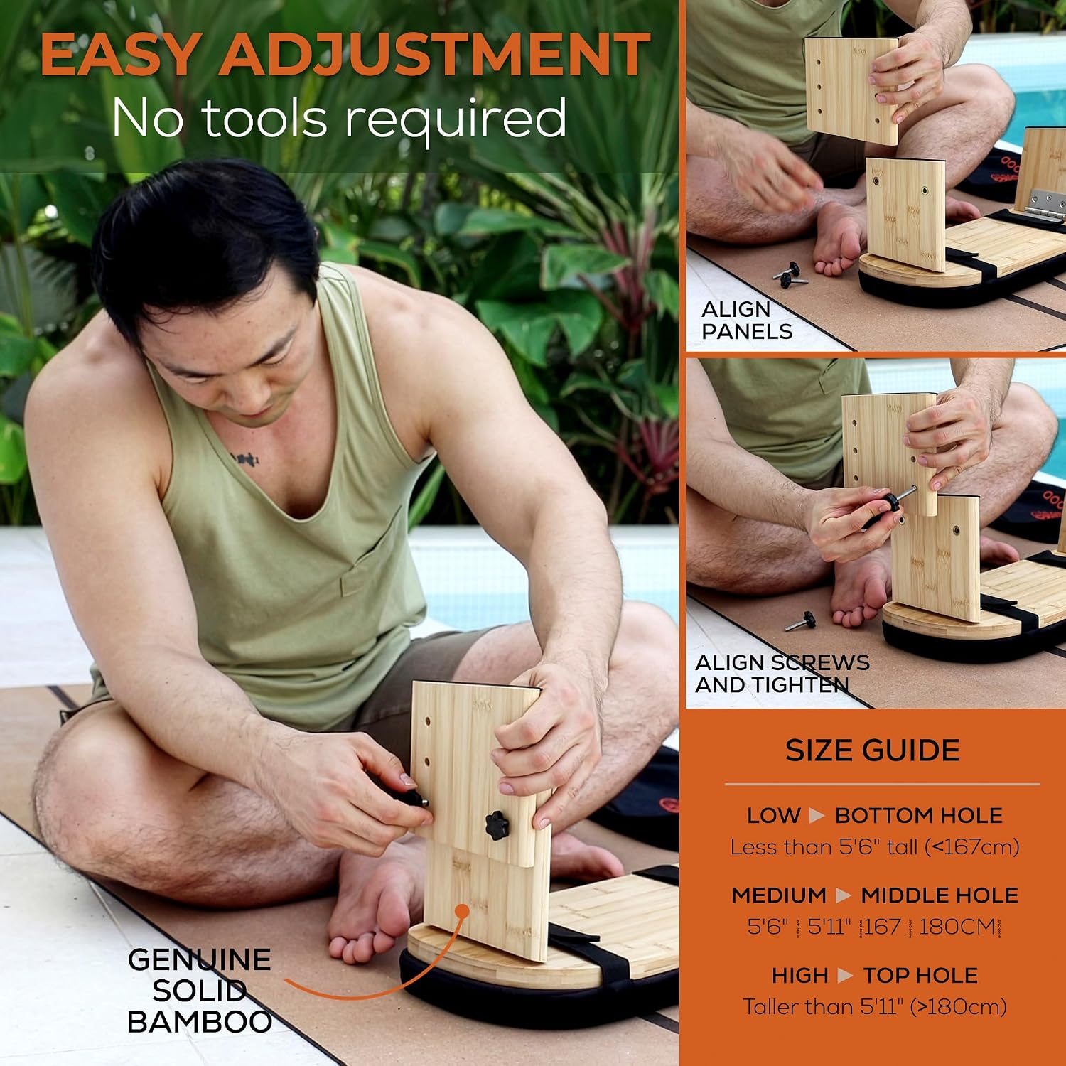 Yoga Dood Zen+ Adjustable Meditation Bench – 3-Level Height Kneeling Bench for Zazen & Prayer – Ergonomic 5° Tilt, Foldable Solid Bamboo with Cushioned Seat & Carry Bag - Image 4