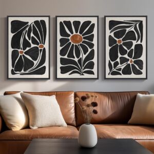 Framed Black and White Abstract Wal...