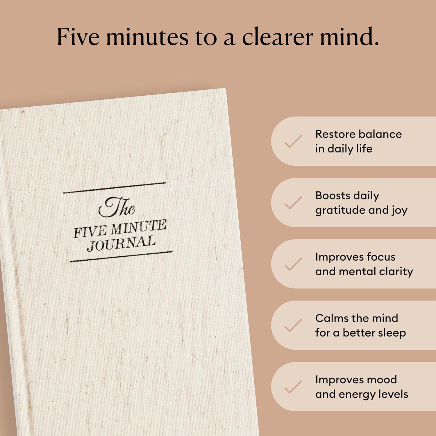 Intelligent Change The Five Minute Journal - Original Daily Gratitude Journal for Women & Men - Mindfulness, Happiness & Daily Reflection - Undated Planner - Affirmation Journal - Gifts for Women - Image 2
