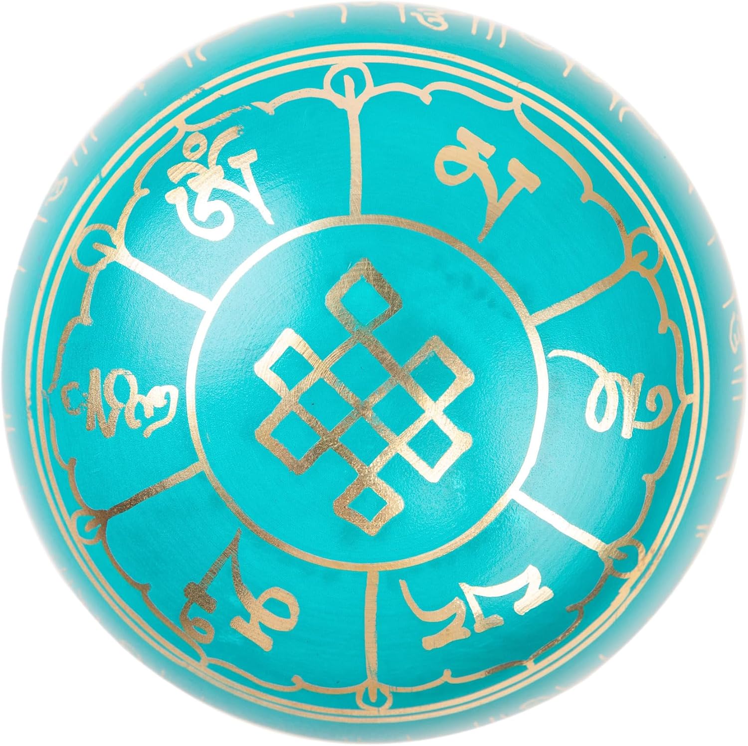 Tibetan Singing Bowl Set - 4" Easy To Play Authentic Handmade For Meditation Sound 7 Chakra Healing By HIMALAYAN BAZAAR (Turquoise Blue, 4") - Image 2